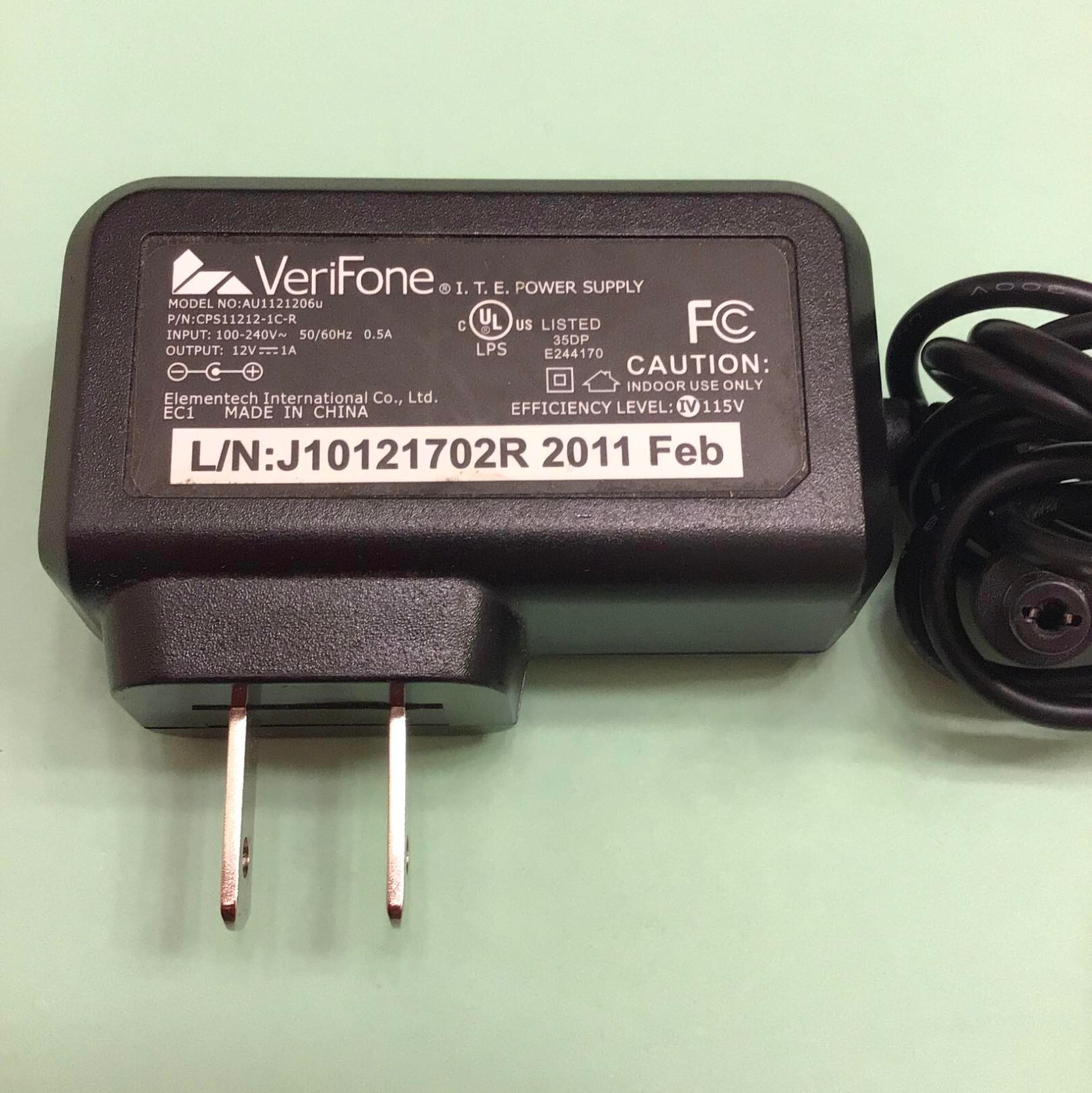 VeriFone 12V Power Supply, MX915 MX925, CPS11212-1C-R, Model AU1121206u ✨used✨