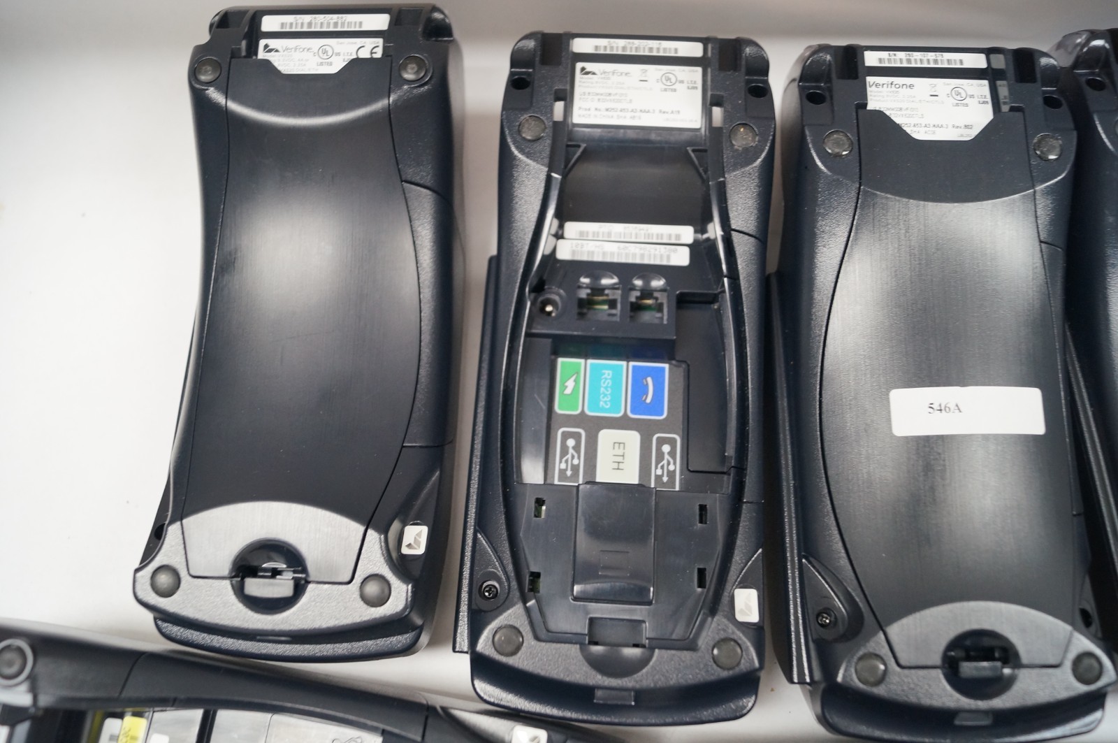 LOT (8) VeriFone VX 520 EMV Terminal 3 with Bottom Covers RESELLER WORKING D322