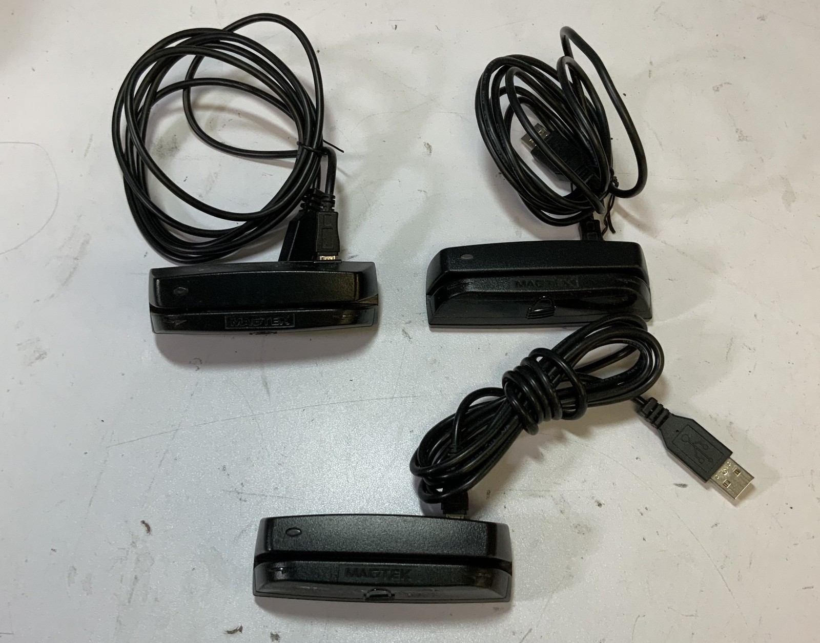 (Lot of 3) MagTek 21073145 USB Wired Credit Card Reader, Black “N2C”