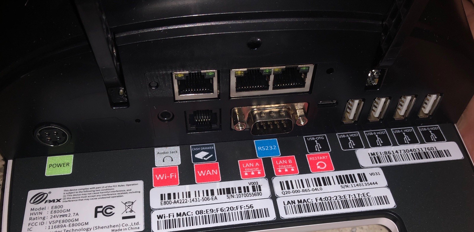 PAX E800 POS System SpotOn NEW
