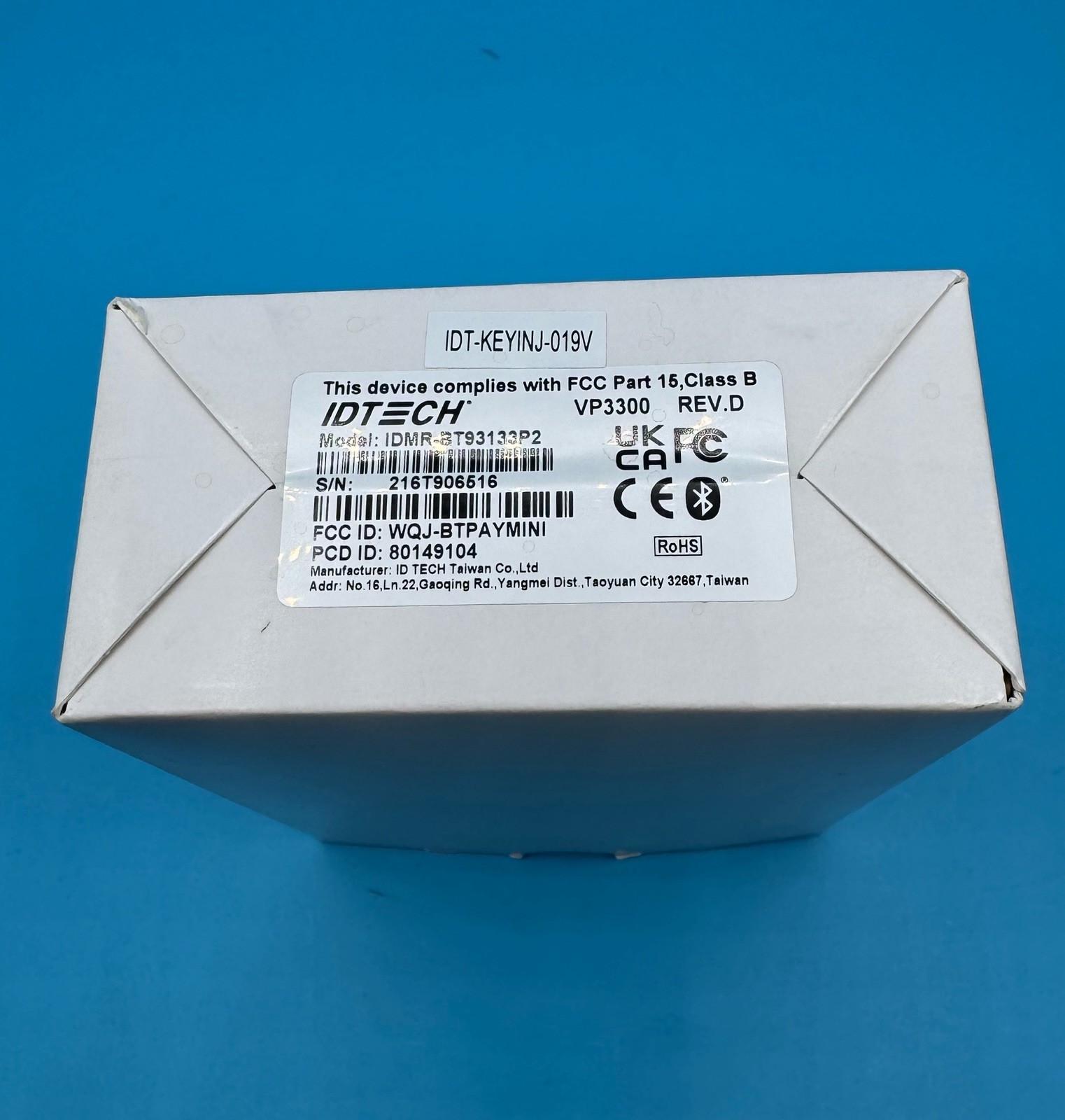 VivoPay IDTECH VP3300 3-in-1 Contactless EMV NFC MagStripe Lightspeed Upserve