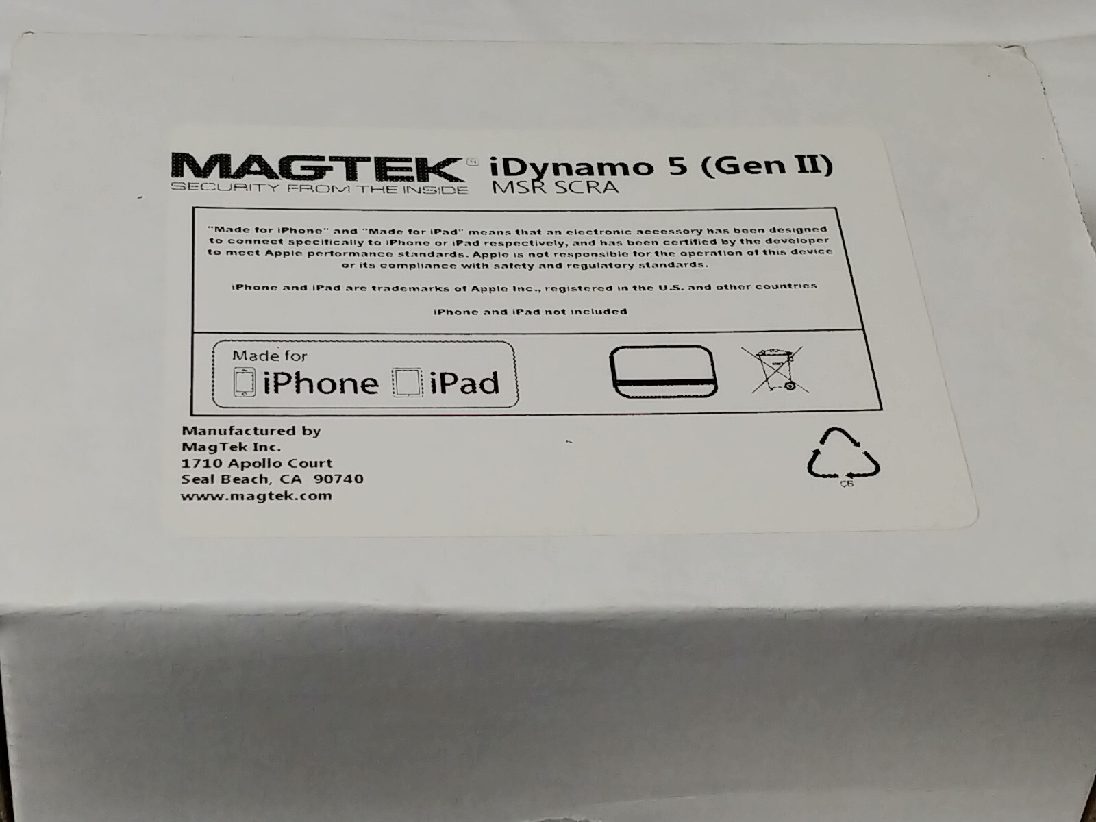 MAGTEK tDynamo 5 (Gen II) MSR SCRA