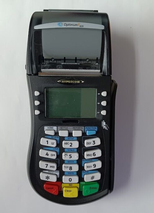 Credit Card Processing Terminal Machine Hypercom Optimum T4220 [No AC Cord Inc]