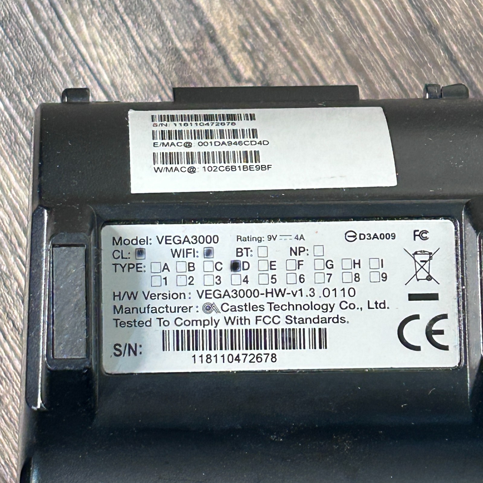 Dejavoo Z11 Credit Debit Card Processor Terminal WiFi VEGA3000 4914