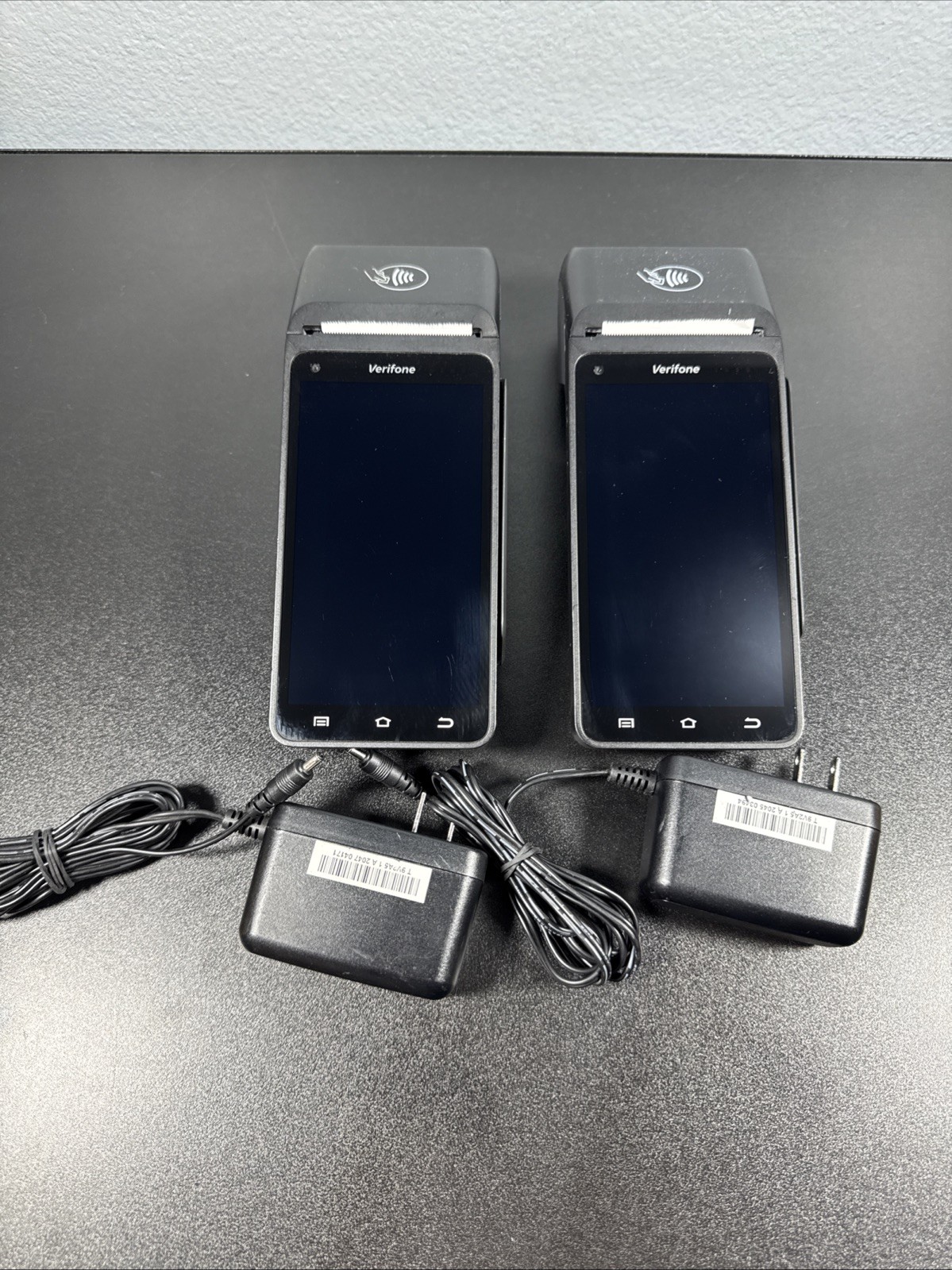 2X Verifone T650c Credit Card Machines w/ Power Adapters Untested