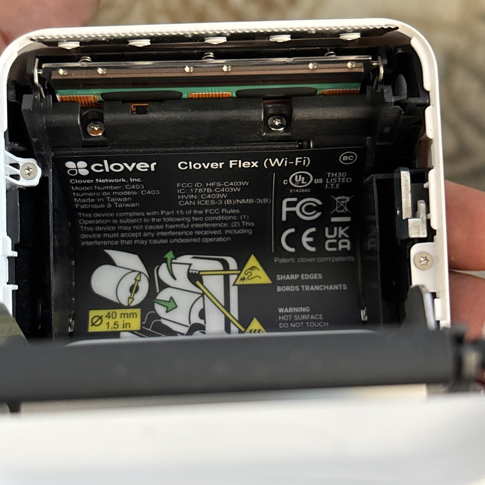 Clover Flex Handheld POS System C403 with Rubber Sleeve Merchant Locked