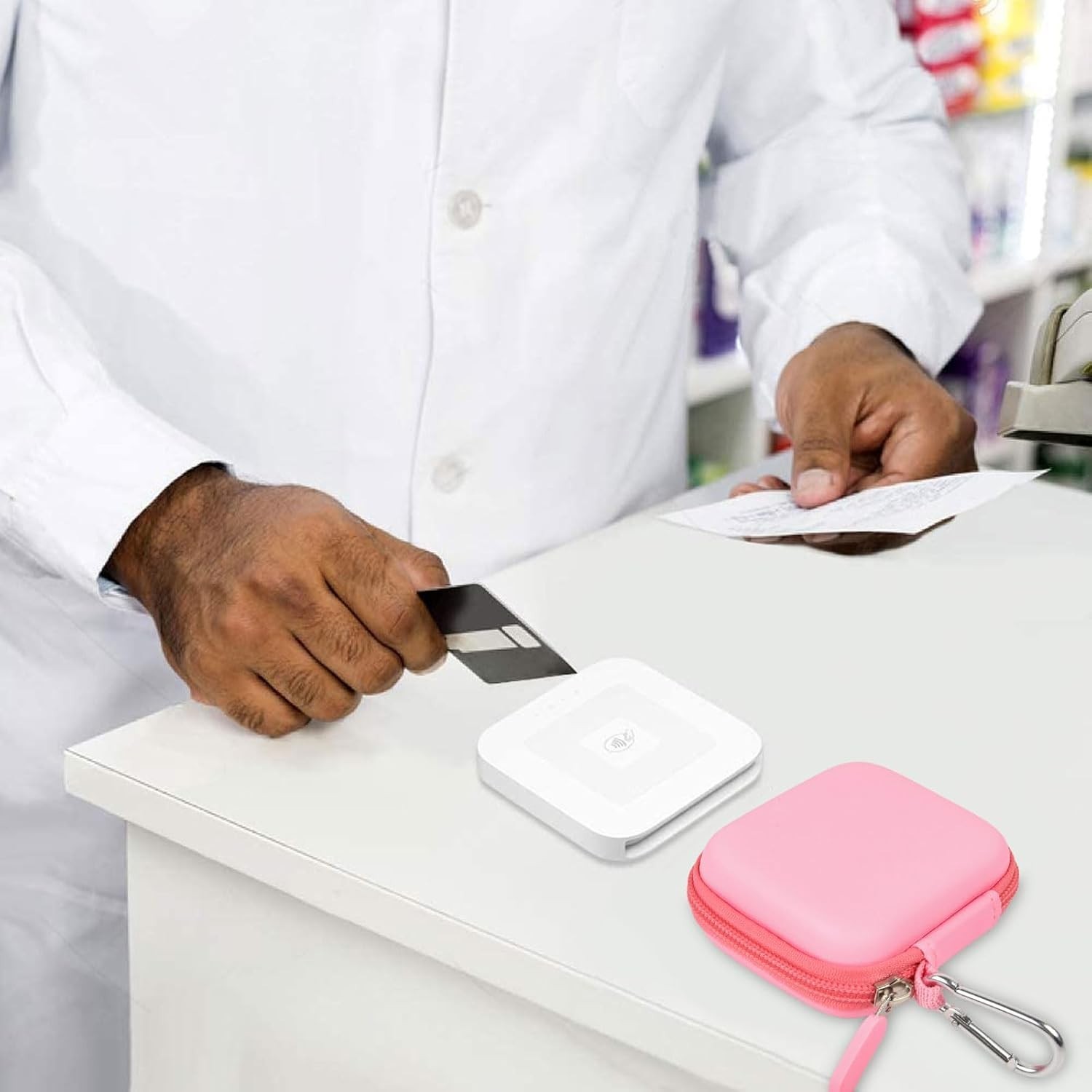 Pink Hard EVA Chip Card Reader Case – Lightweight & Water-Resistant Protection
