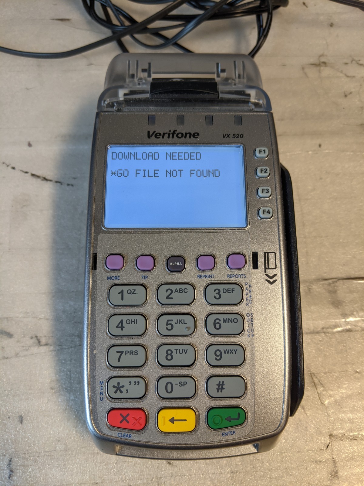 Lot of 4 VeriFone VX520 EMV NFC Credit Card Machines with Power Adapters – Reset