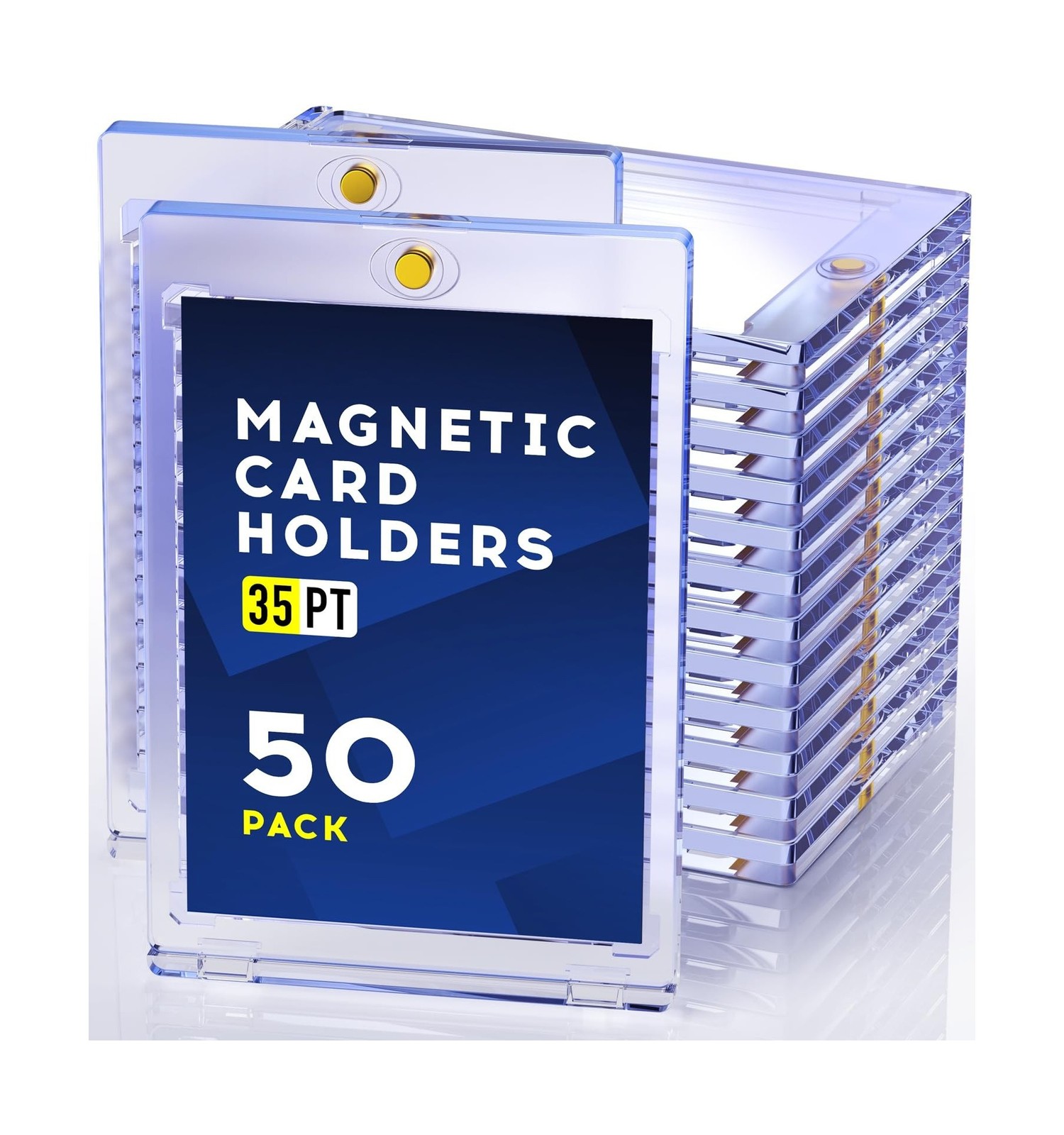 50ct Magnetic Card Holder, 35pt One Touch Card Holder, U-V Prot… USA FAST SHIP