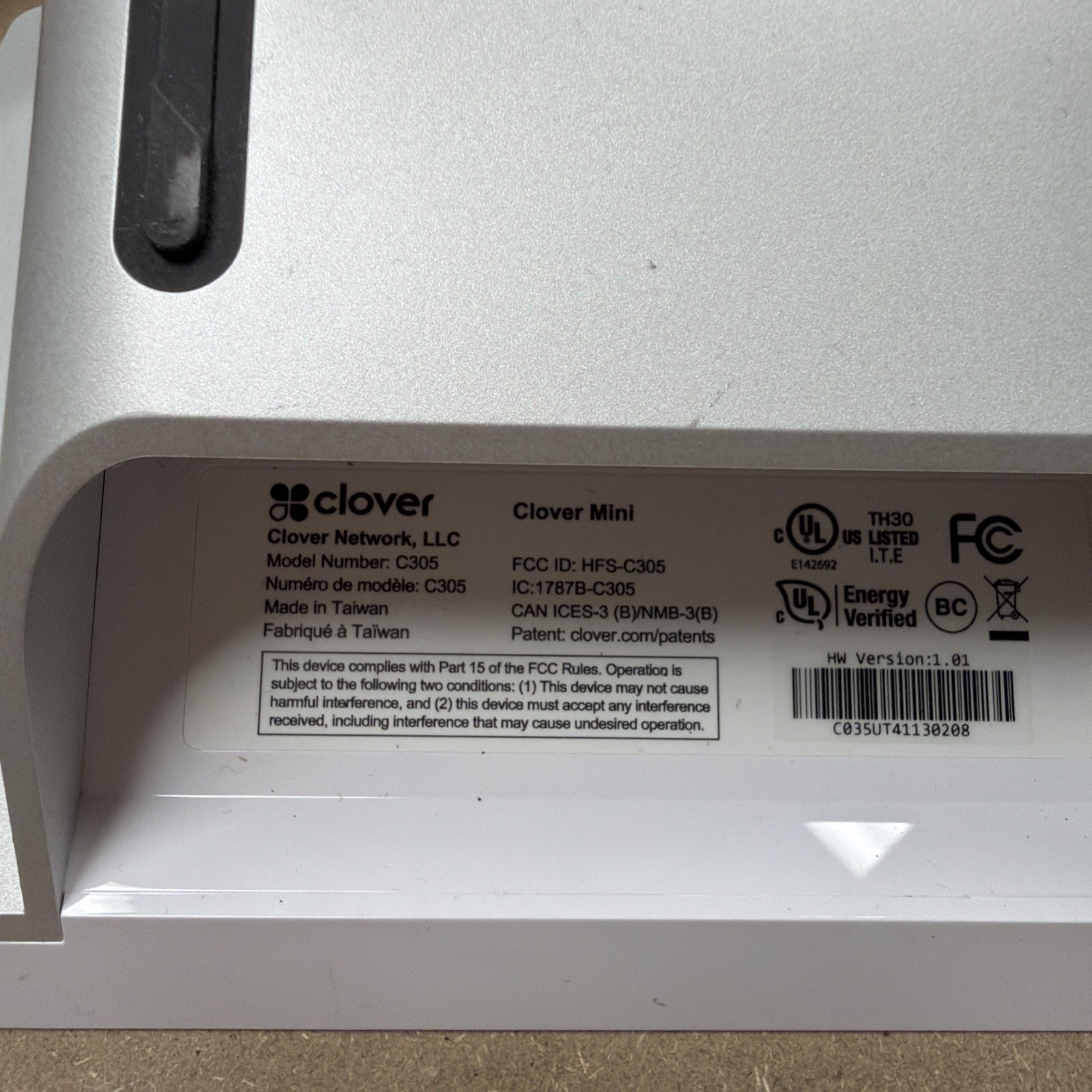 Lot of 2 Factory Reset Clover Mini Wi-Fi C305 Point of Sale System w/ Hub + PSU