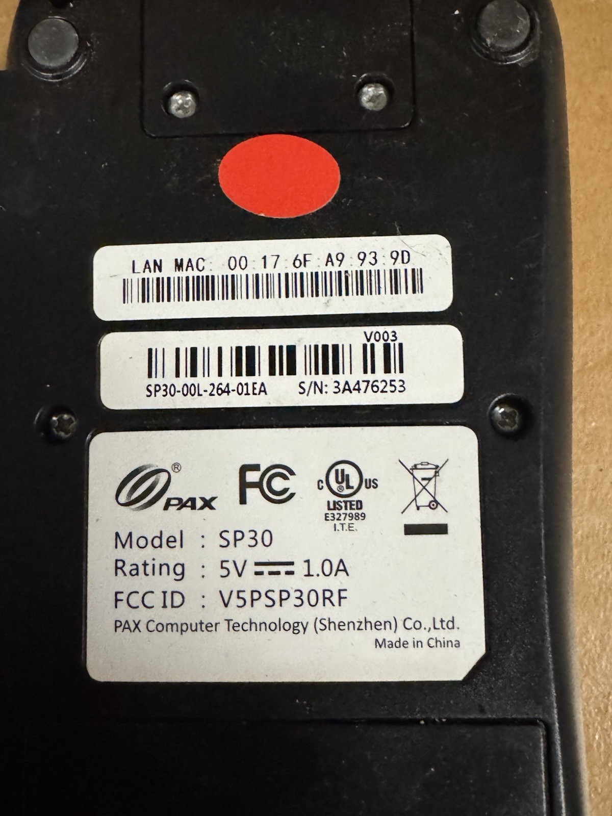 PAX SP30 Pin Pad Credit Card Terminal Reader
