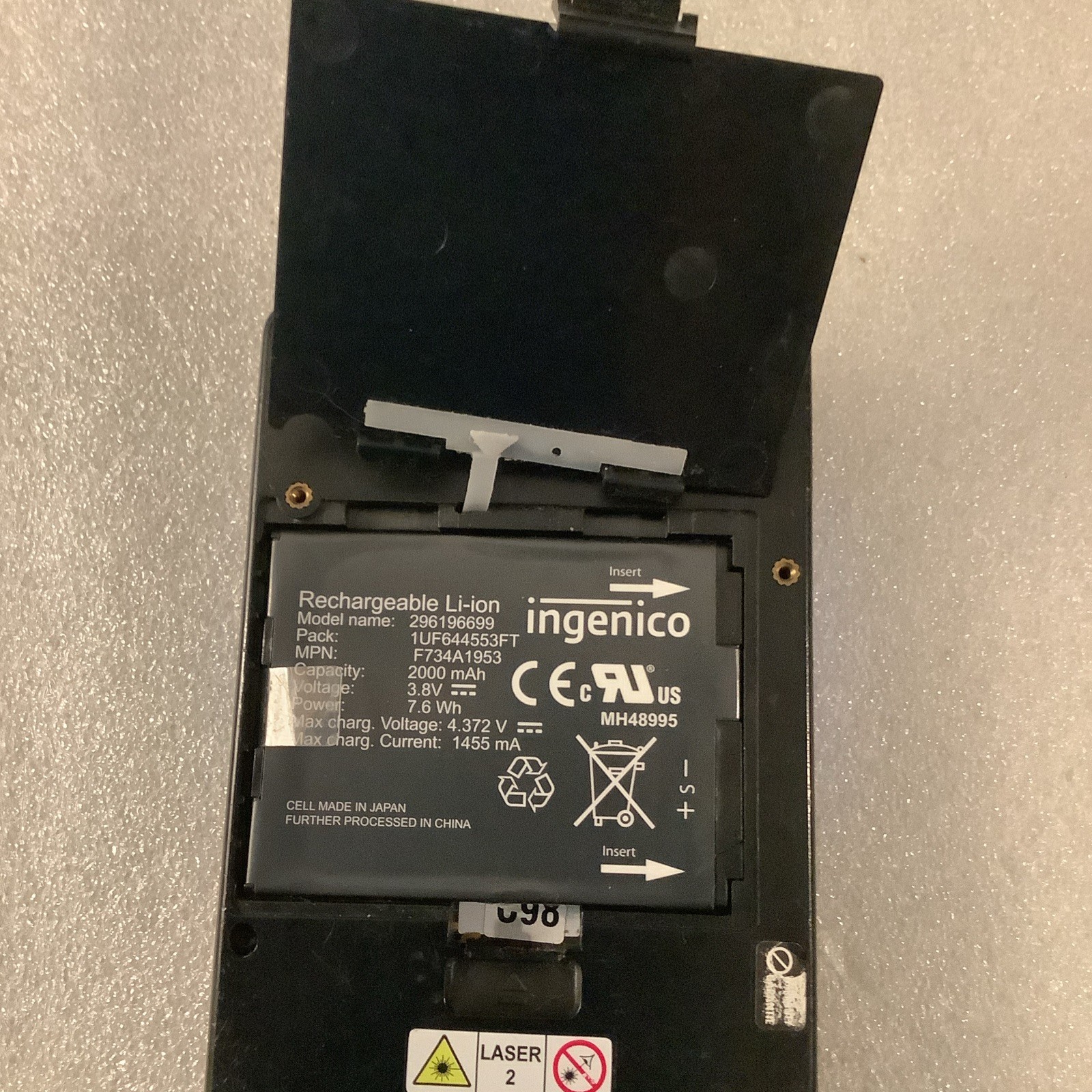 INGENICO* ISMP4 Terminal with Barcode Reader UNIT ONLY*No cables*