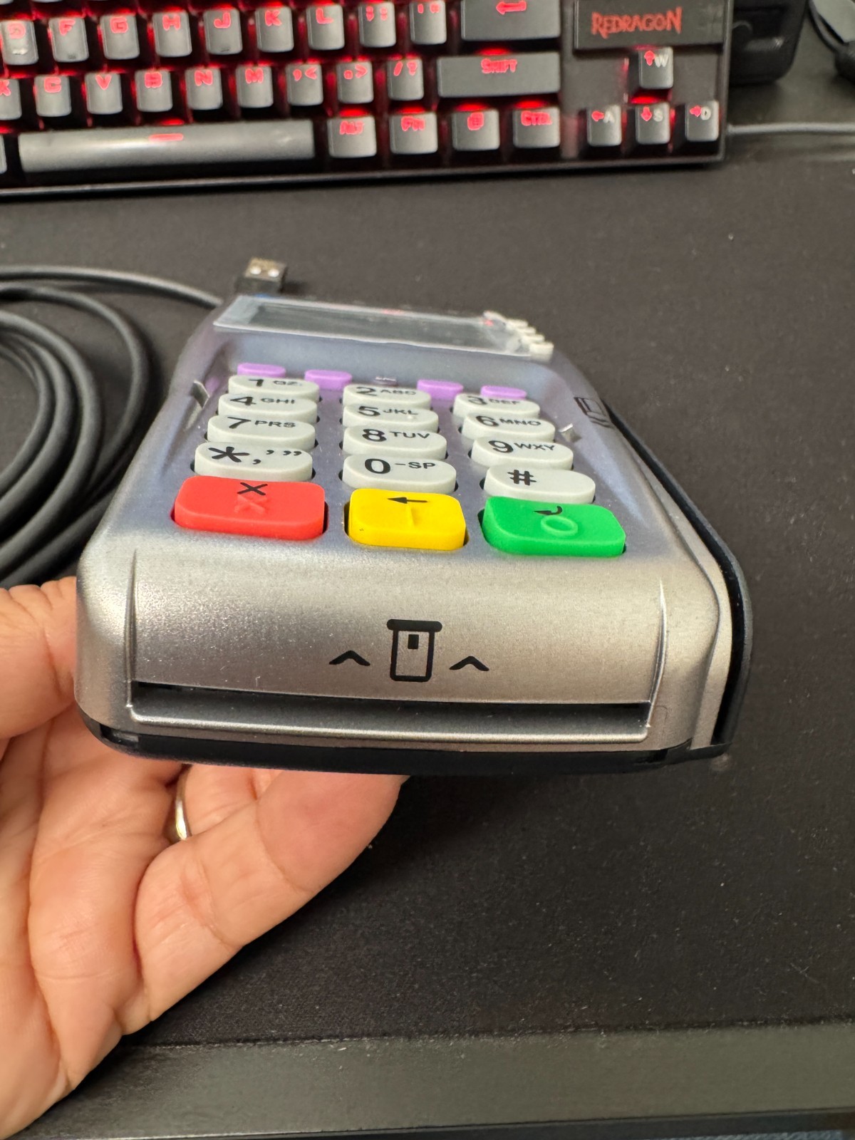 VeriFone VX805 Card/Chip Reader M280-703-AB-WWA-3 W/ Power Cord