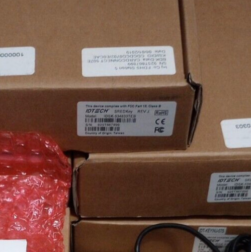 NEW IDTech SREDKEY Keypad Magstripe Reader 507E Encrypted IDSK-534833TEB Rev J