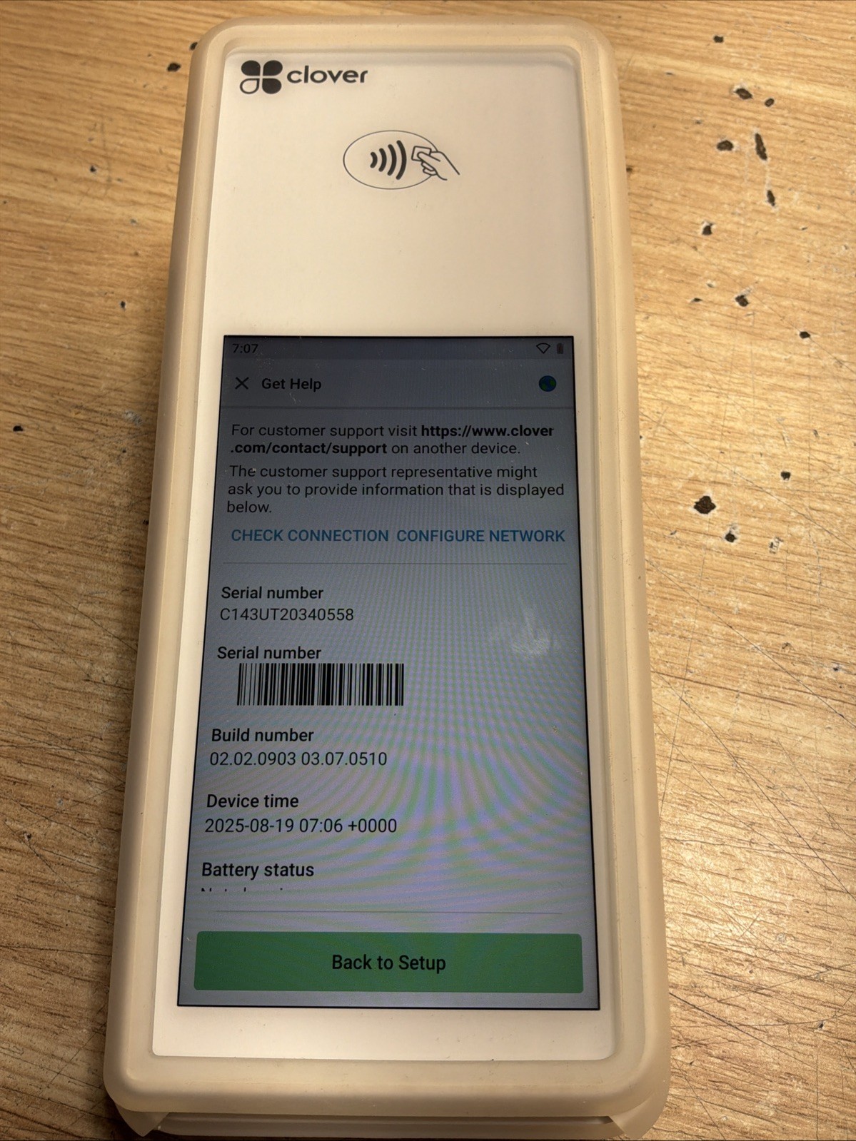 7 Clover Flex 2 Credit Card Processor – C403/preowned/ For Parts / JUA3011