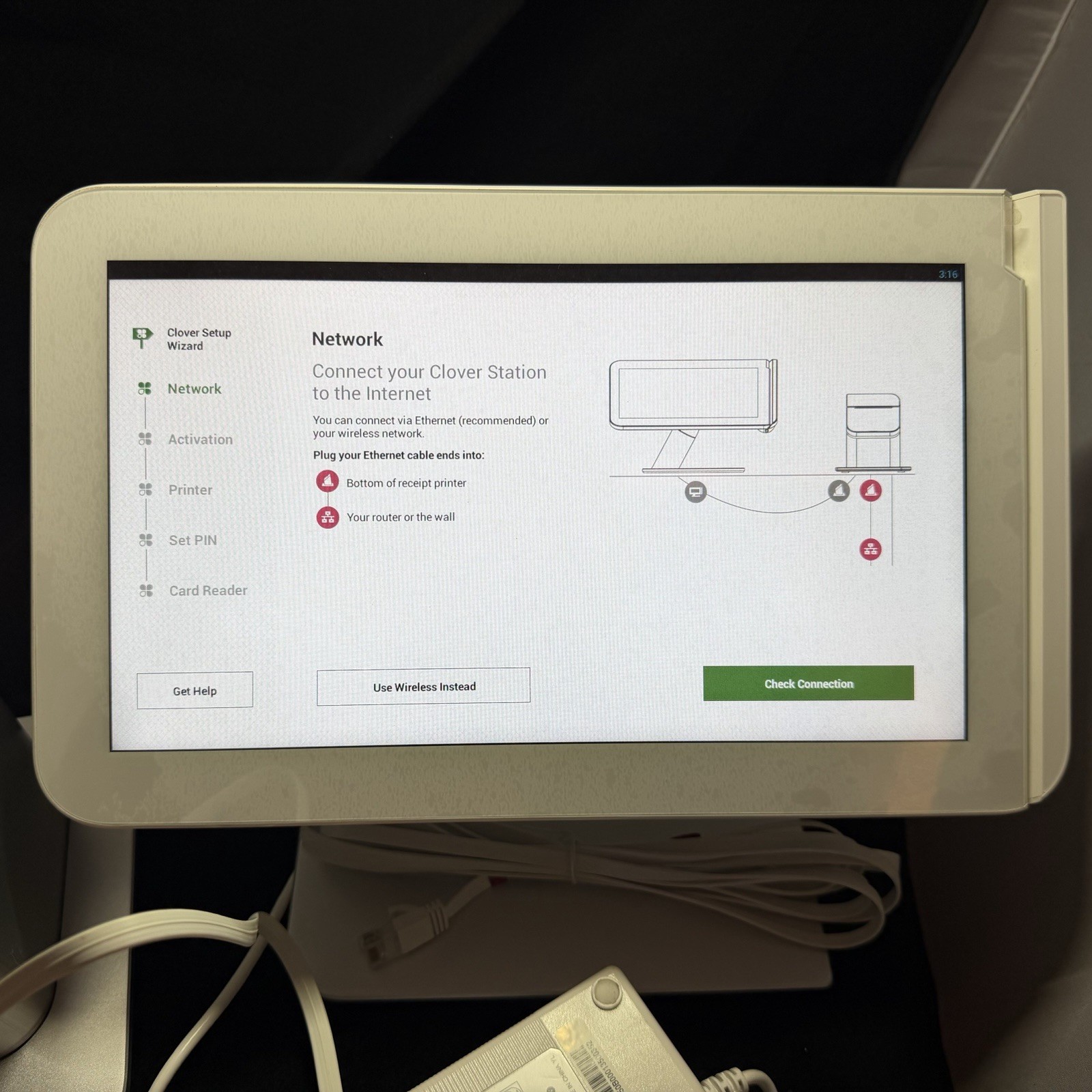 Clover Station C100 Point of Sale POS System P100 Printer & Power | Untested
