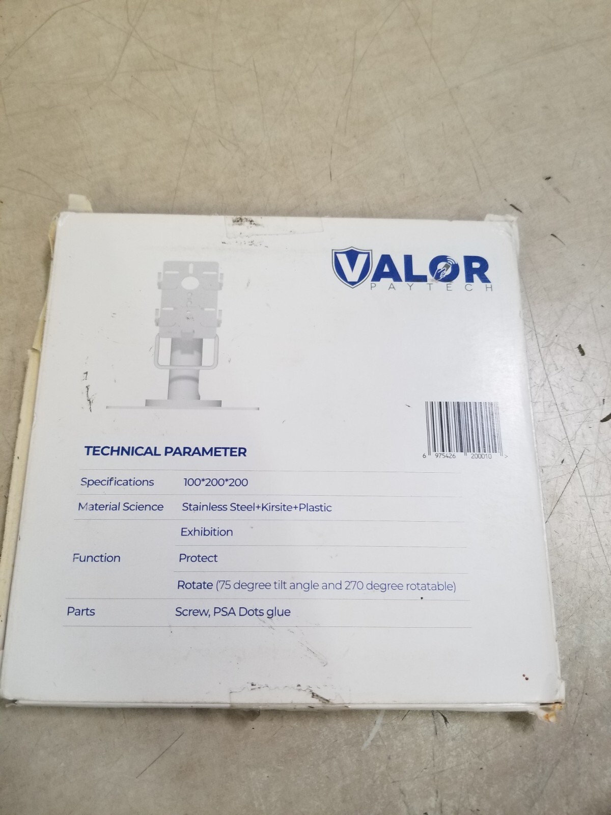 Valor Paytech VL100 Square Plate for Stand