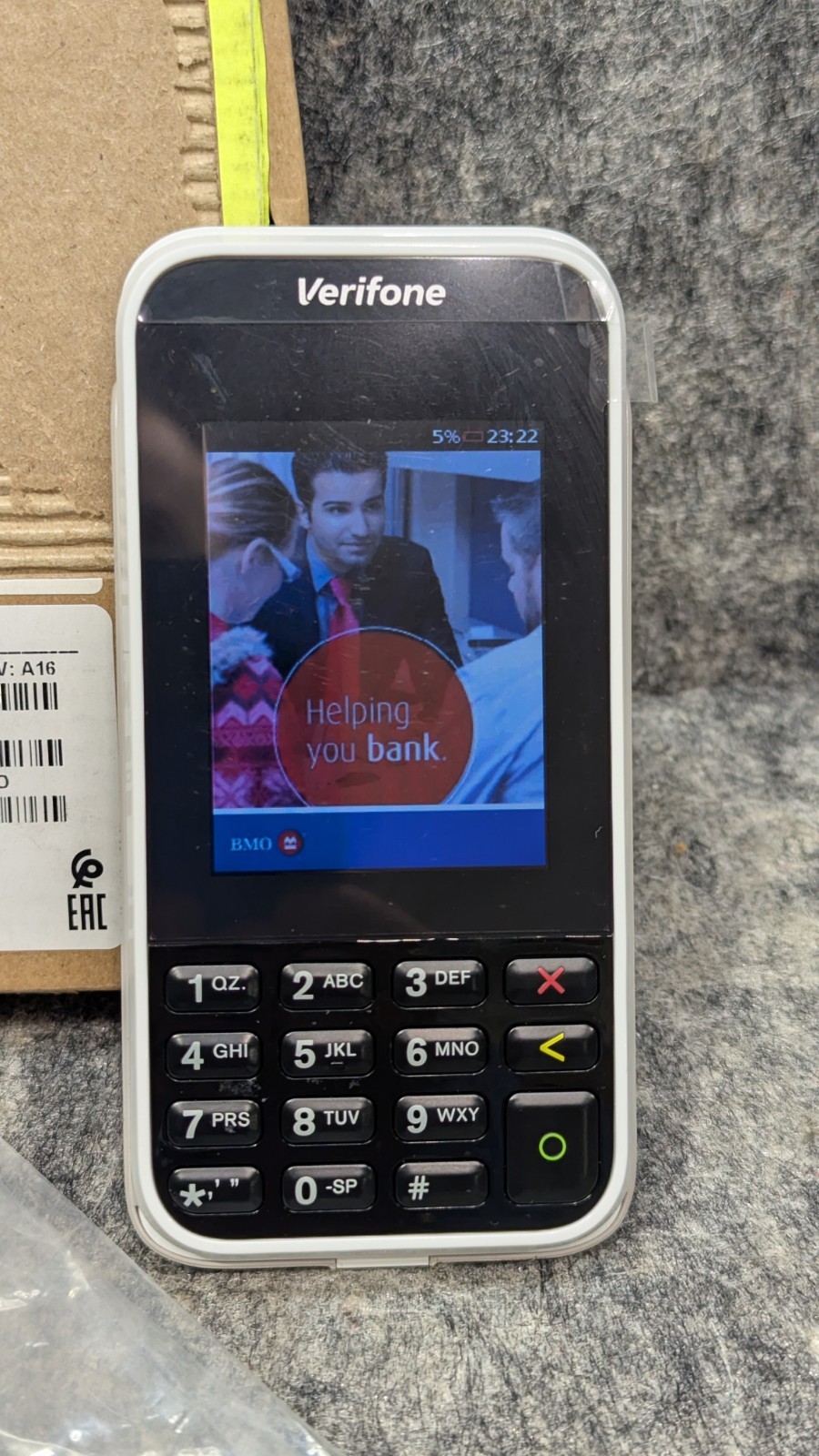 Verifone E285 M087-500-14-WWA Mobile Payment Device Wi-Fi/BT 512MB