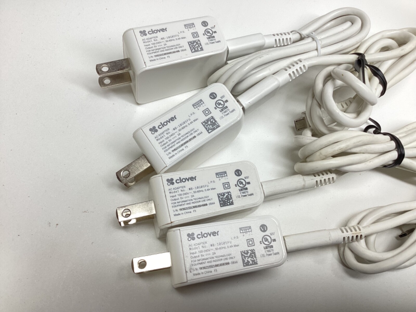 3-Clover Mobile Station C201 mobile dock and misc Clover Power Cords