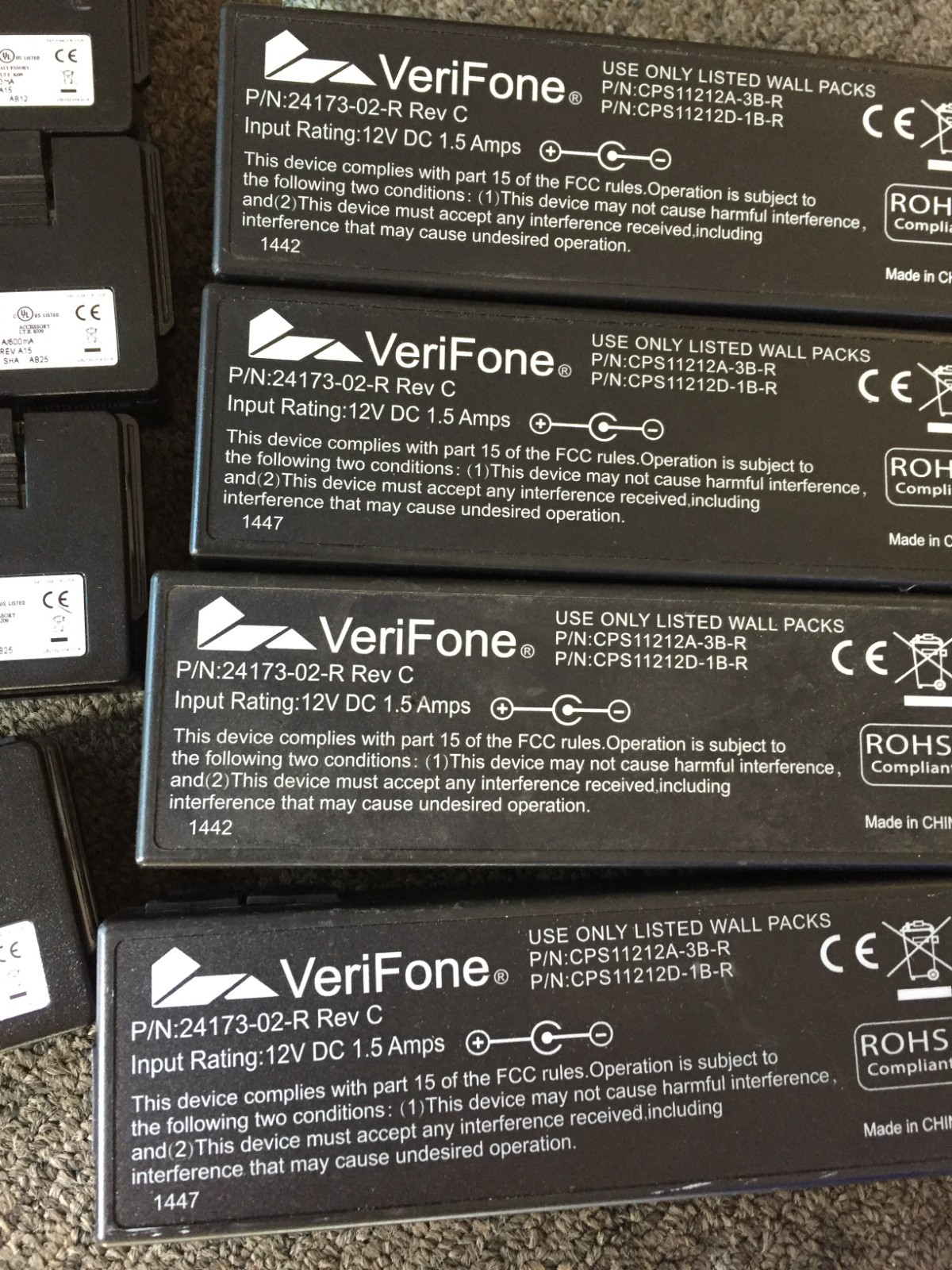LOT of 5 Verifone 24173-02-R 2M Cable Purple & 5 MX900-02 ethernet modules
