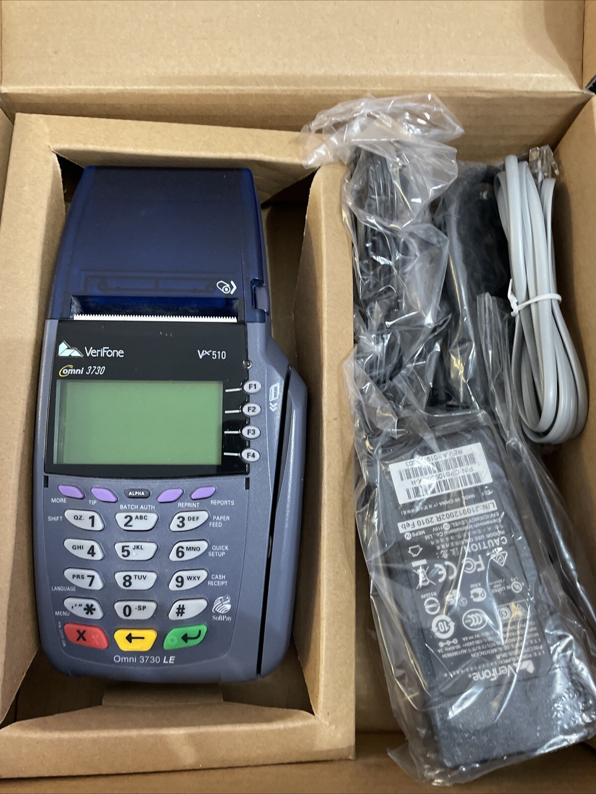Verifone OMNI 5100 VX510, USA 4MF/@M 14.4K GPRS NO SC USB w/ AC Adapter NWOB