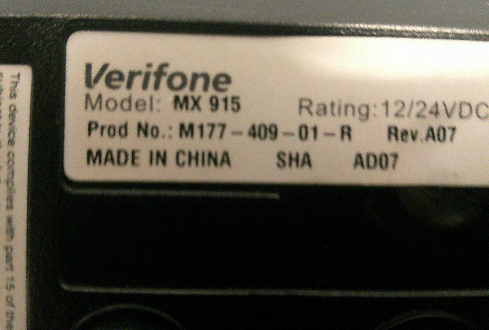 VeriFone MX 915 M177-409-01-R Credit Card Pinpad Terminal Machine.
