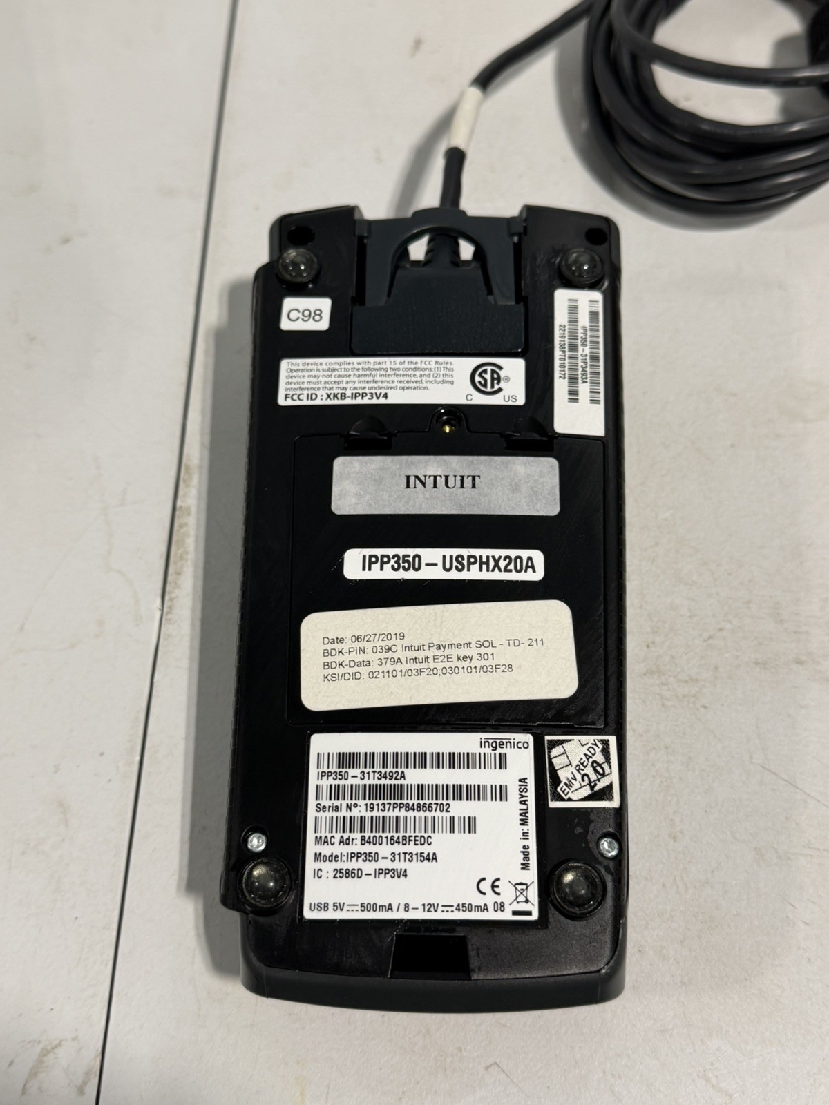 Ingenico IPP 350 USB Credit Card Terminal