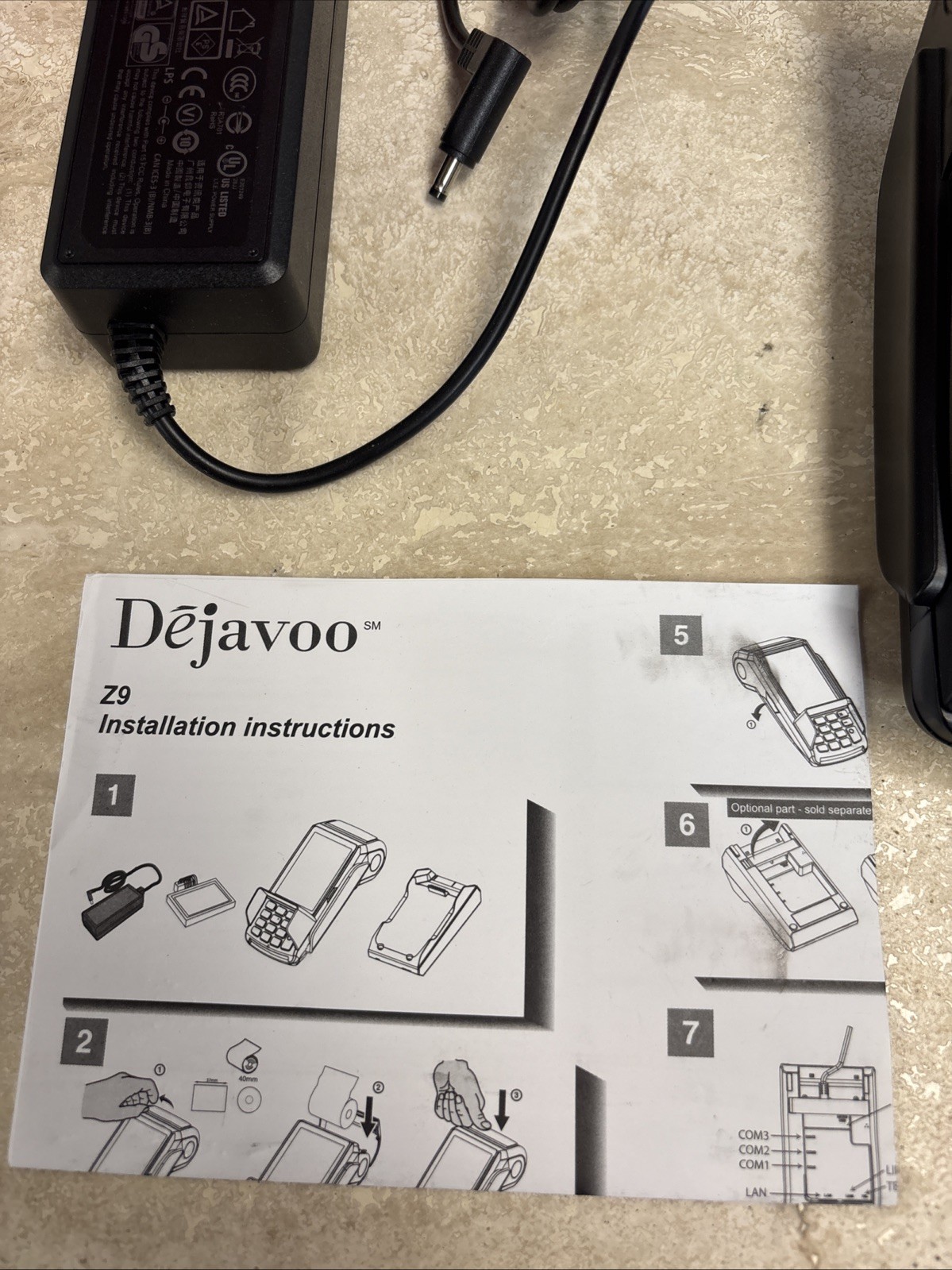 Dejavoo Z9 VEGA3000 ~ WiFi / 4G Credit Card Payment Terminal with Power Supply