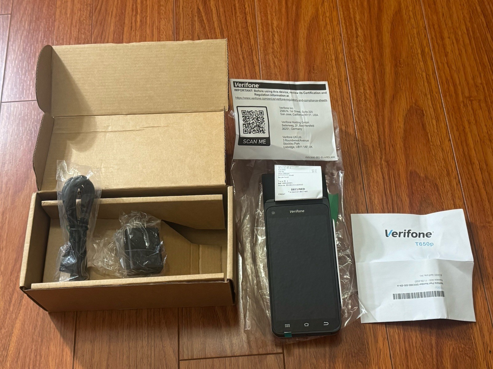 VERIFONE T650P PORTABLE CREDIT CARD TERMINAL 4G WIFI BLUETOOTH PRINTER