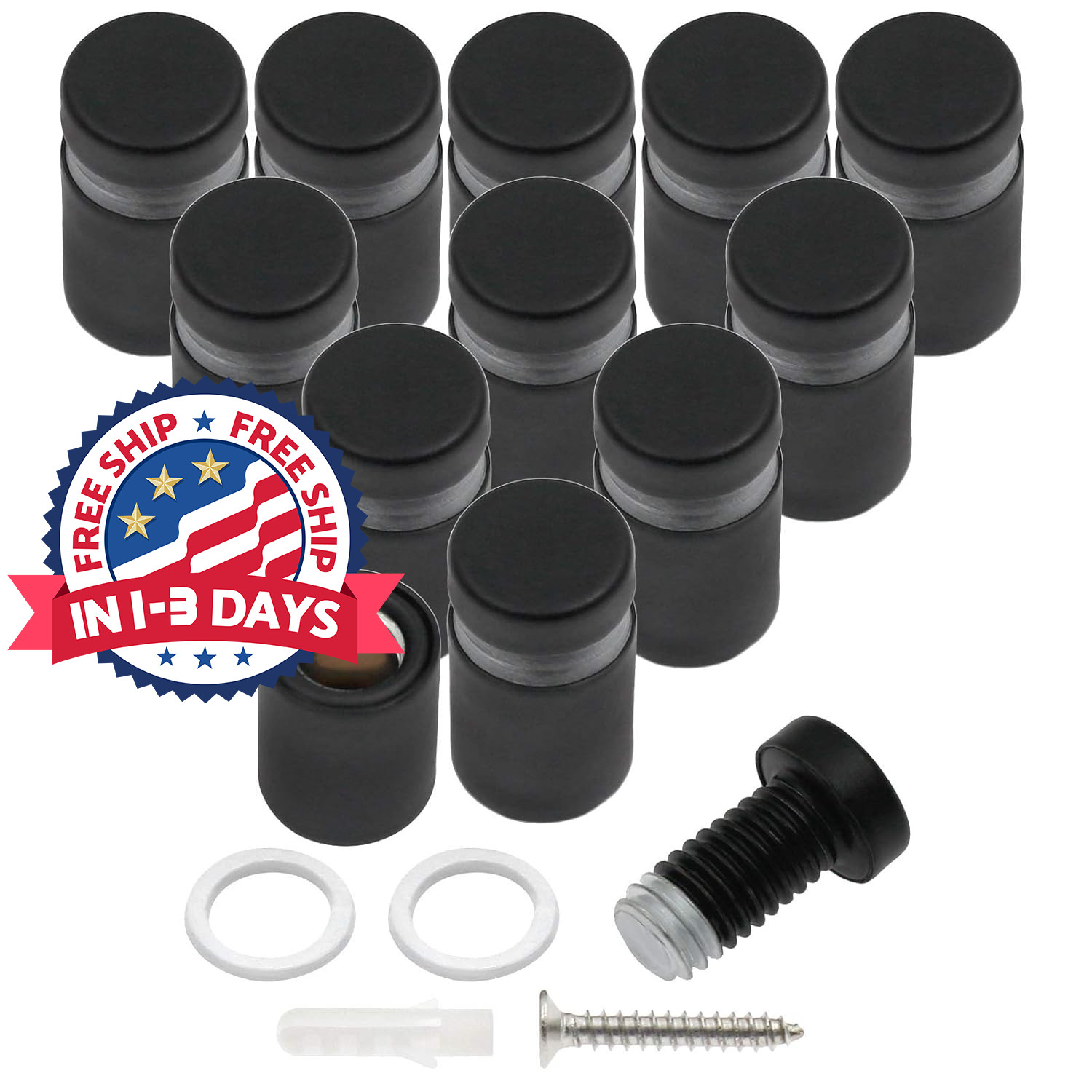 12 tornillos de acero inoxidable de 1/2″ x 0,78″, para montaje en pared.