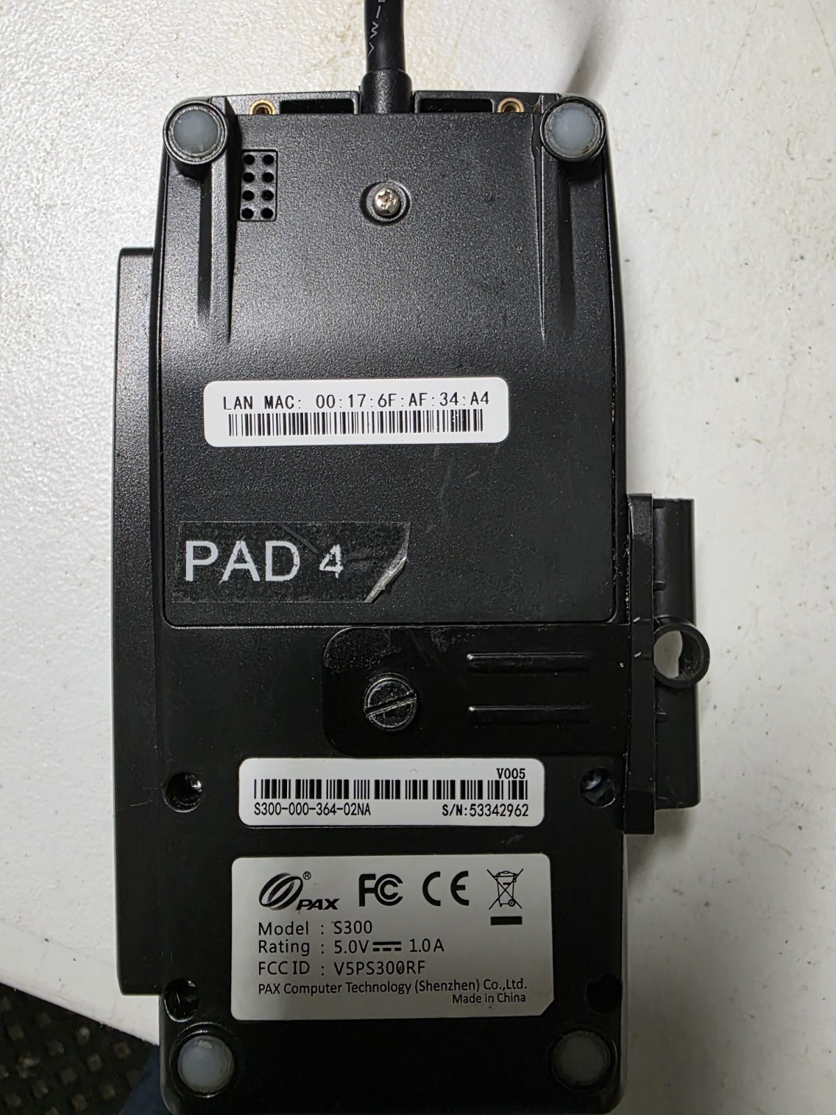 PAX S300 Integrated PIN Pad Credit Card Terminal