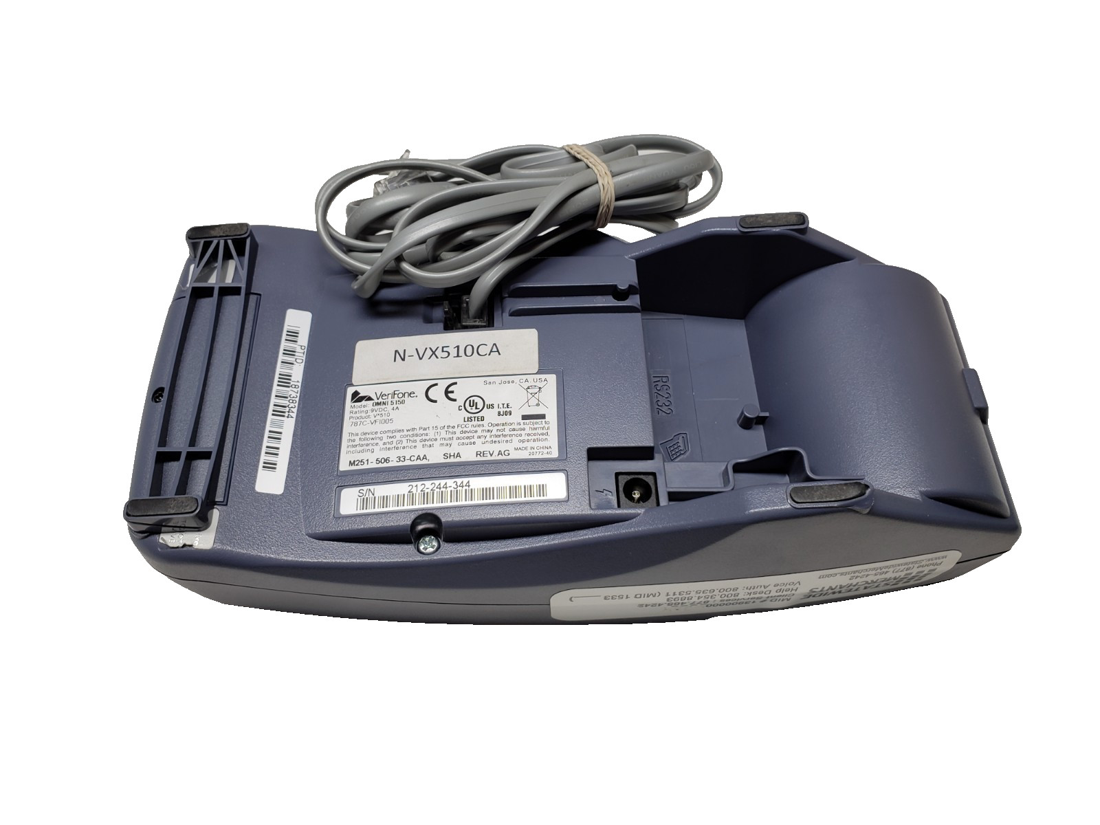 Verifone VX510 OMNI 3730 LE Credit/Debit Card Machine no Power Cord