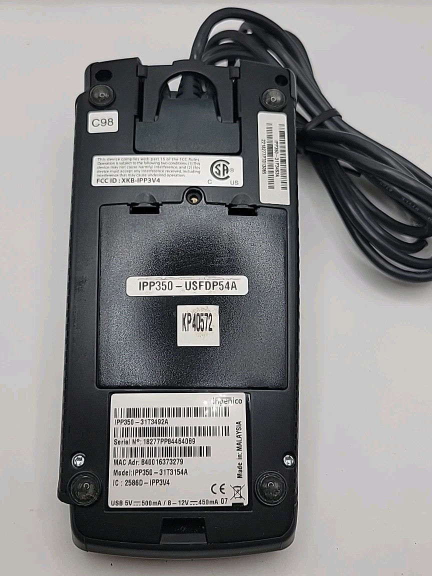 Ingenico IPP 350 USB Connect Credit Card Point of Sale PIN Payment Terminal