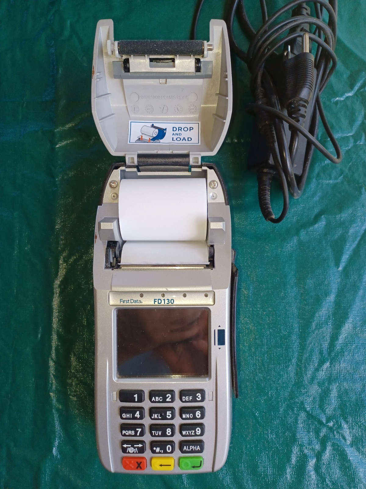 Lot Of 2 First Data credit card terminals FD55 and FD130 with 3 paper rolls