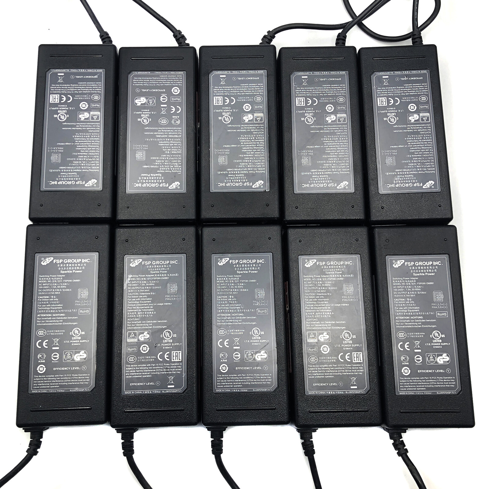 Lot of 25 Genuine 90W FSP 6-Pin AC Adapter NCR Power Supply 19V 4.74A w/P.Cord