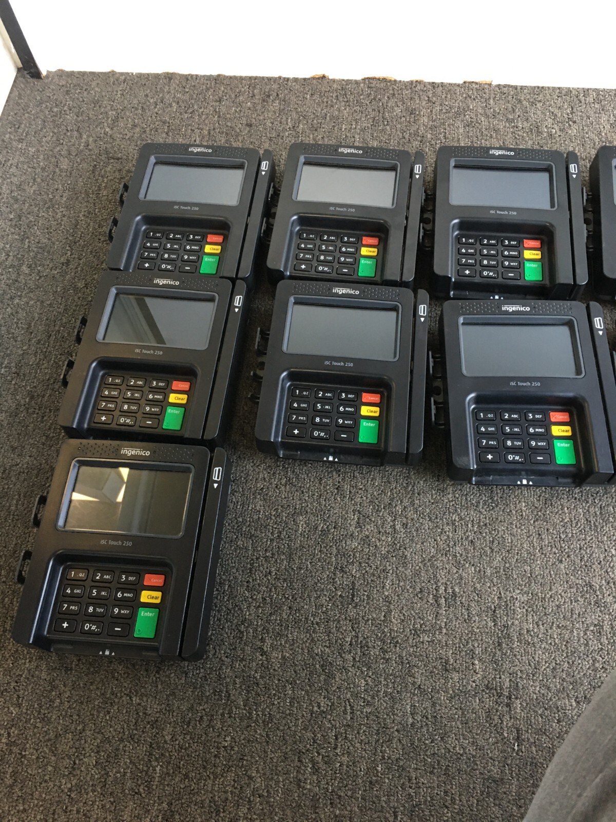 Lo of 11 Ingenico ISC Touch 250 Payment Terminalstested as pictued-Need Reset