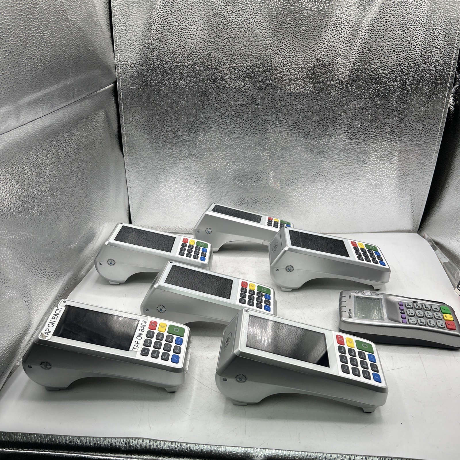 Set of 7 PAX A80 Countertop Smart Credit Card Terminal & VX805 don’t power up