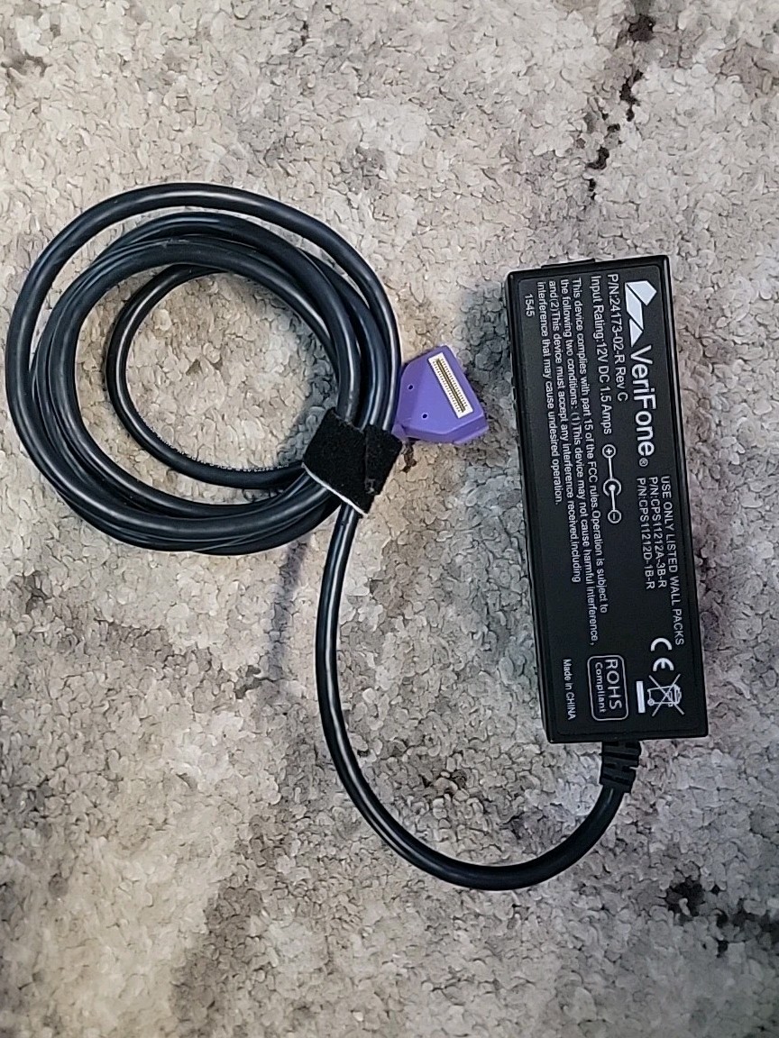 24173-02-R Verifone Purple Multiport Ethernet Switch Cable with AC Adapter (M1)