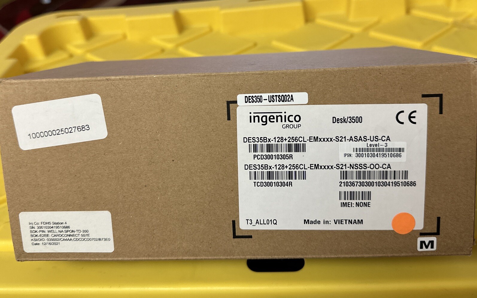 Ingenico Desk/3500 POS WiFi Credit Card Reader Payment Terminal-As Is