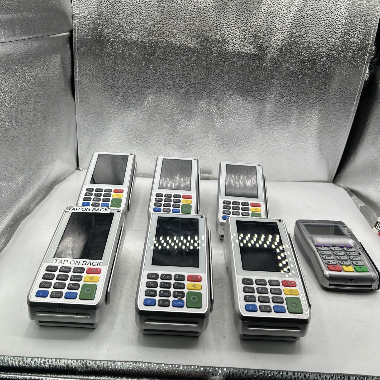 Set of 7 PAX A80 Countertop Smart Credit Card Terminal & VX805 don’t power up