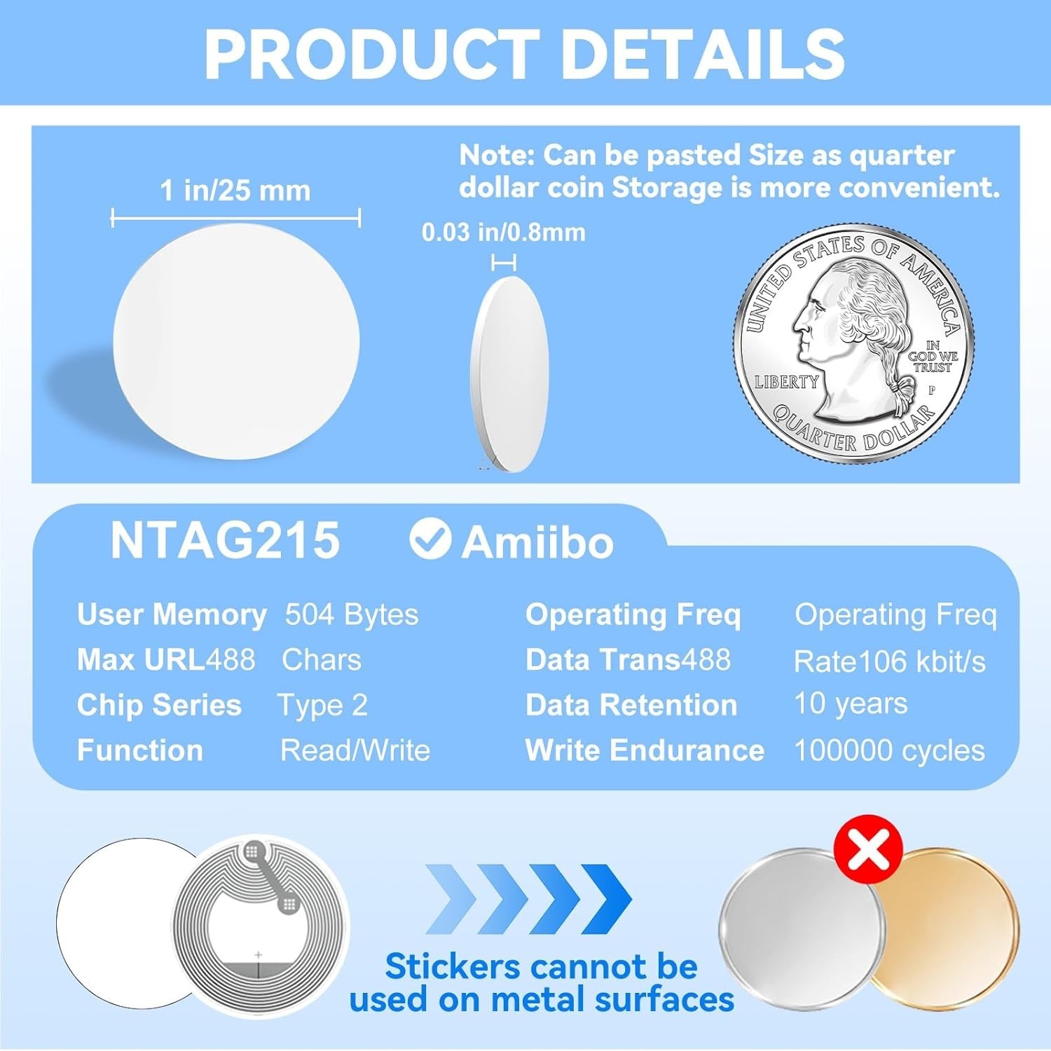Rewritable 30 Pcs NFC Stickers – High Quality Waterproof Tags for Smart Use