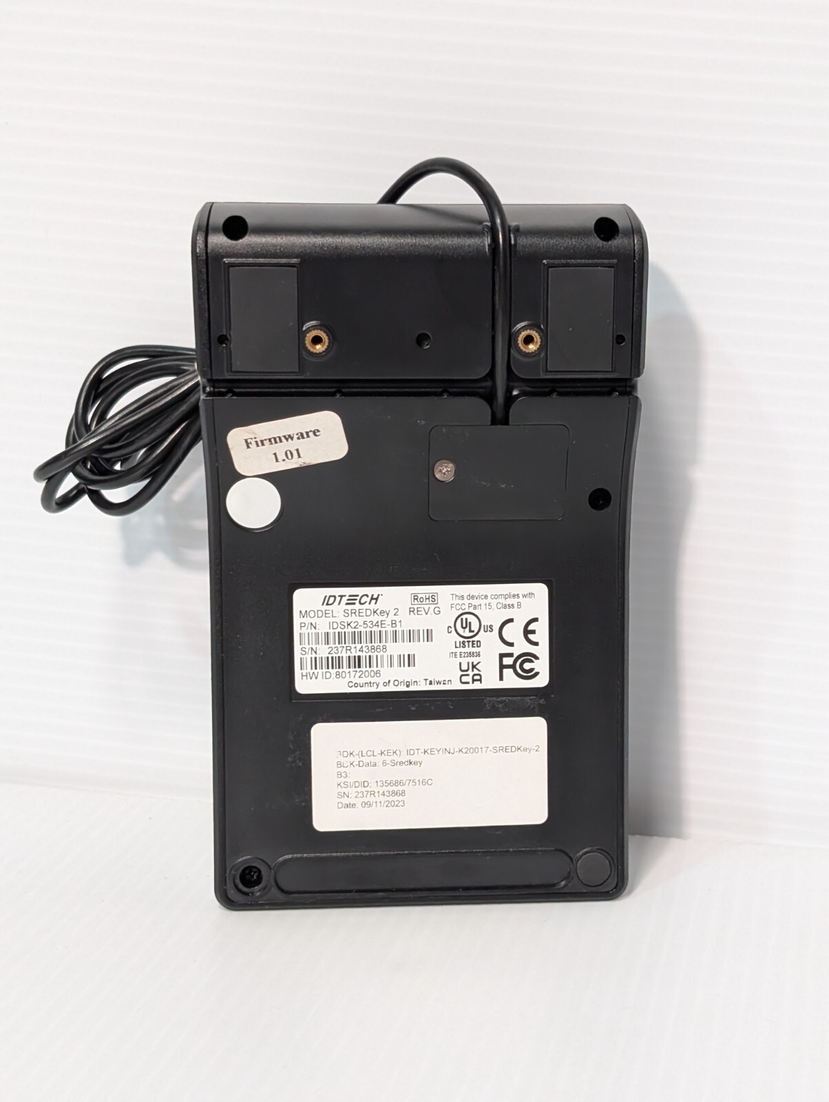 ID Tech 10-Key Keypad w/ MagStripe Reader IDSK2-534E-B1