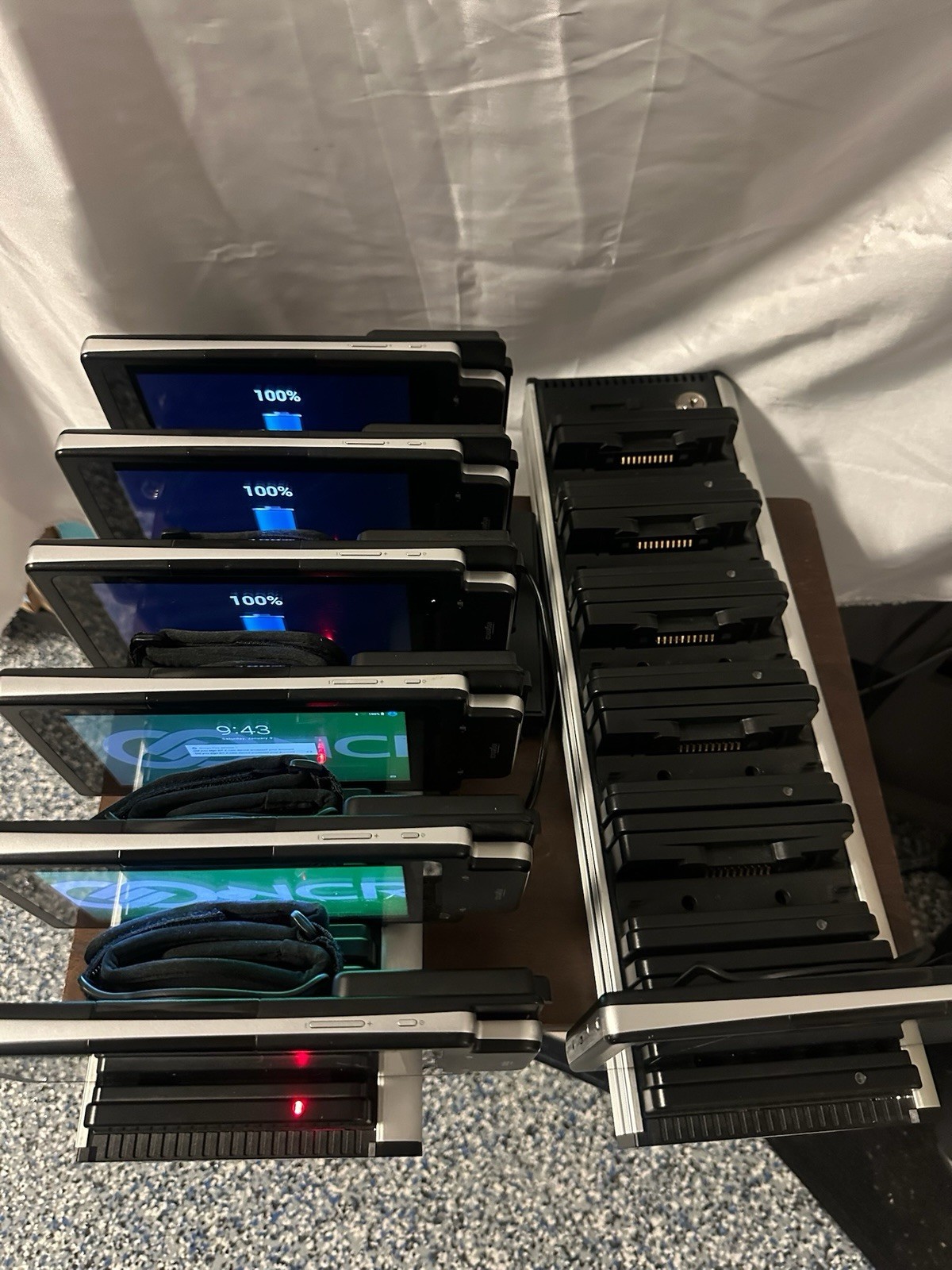 7 Ingenico Moby M70 Touchscreen Payment Terminals,Android Tablets, & 2 Chargers