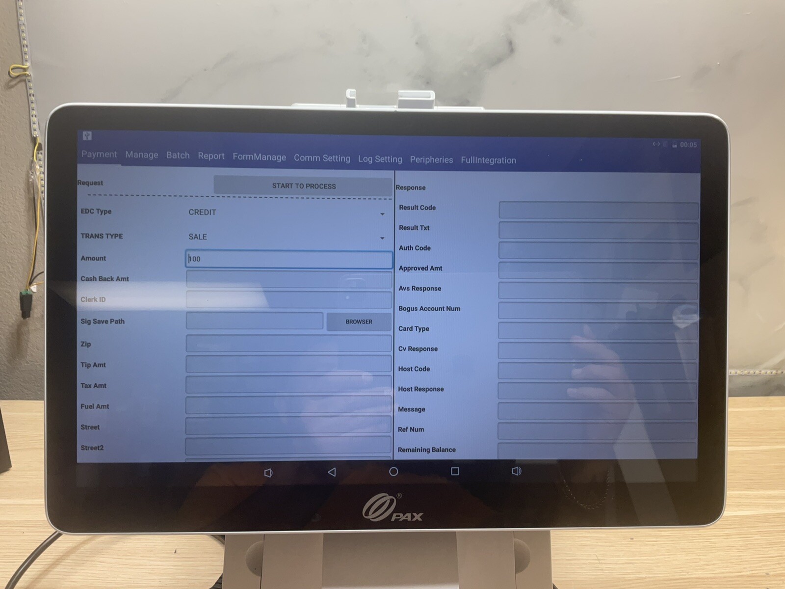 PAX E800 Point Of Sale System Android Payment Terminal Sold As Is/JUA2330