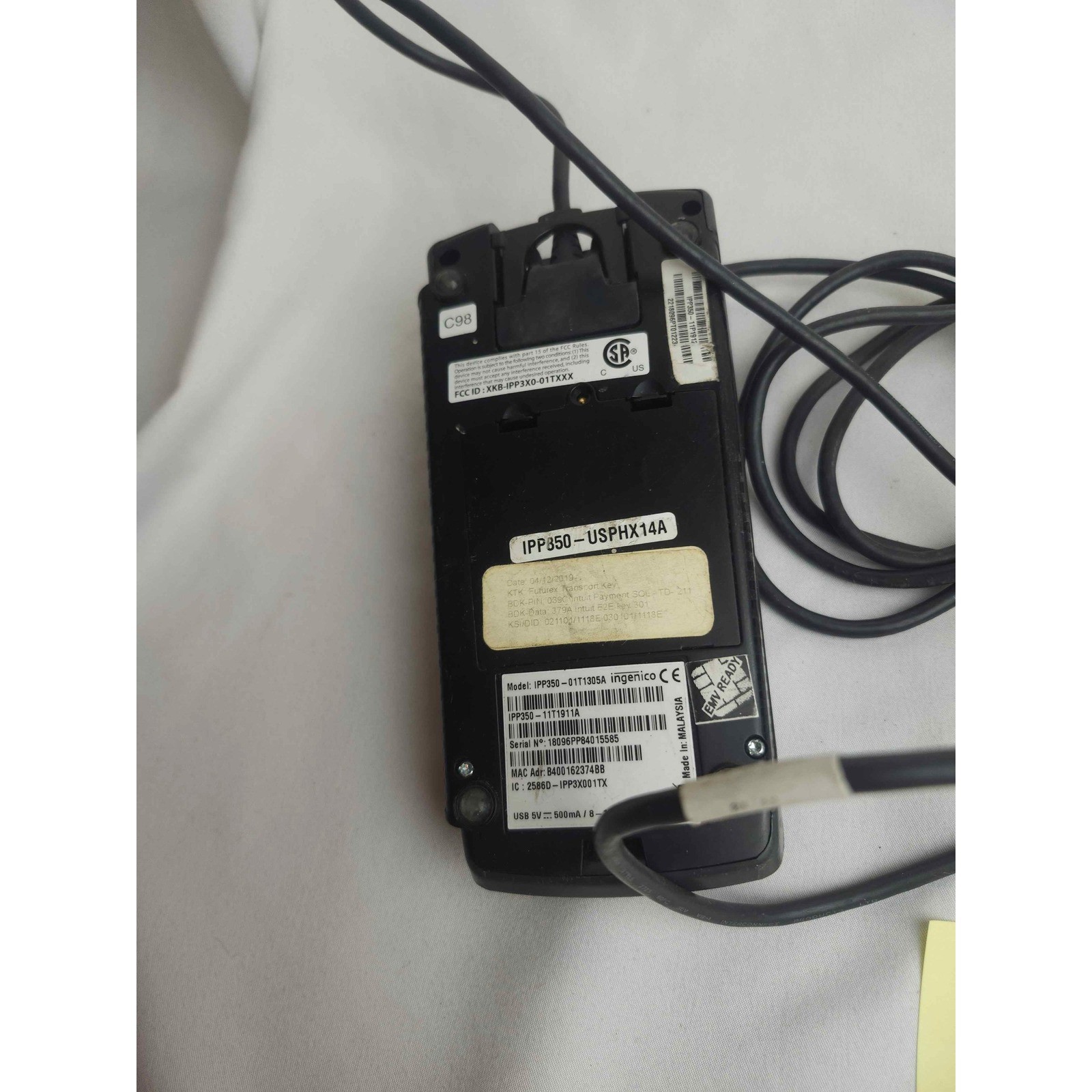 Ingenico iPP350 Credit Card Terminal POS PIN Pad IPP350 Untested For Parts