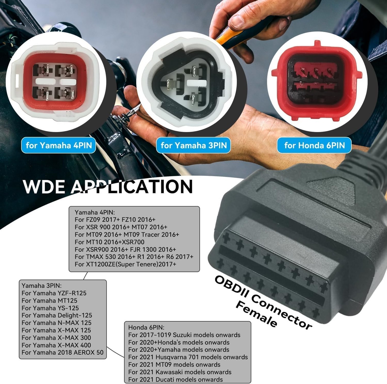 3 Pin 4 Pin 6 Pin OBD2 Adapter Cable for Yamaha Euro5 3Pin 4Pin 6Pin Motorcyc…