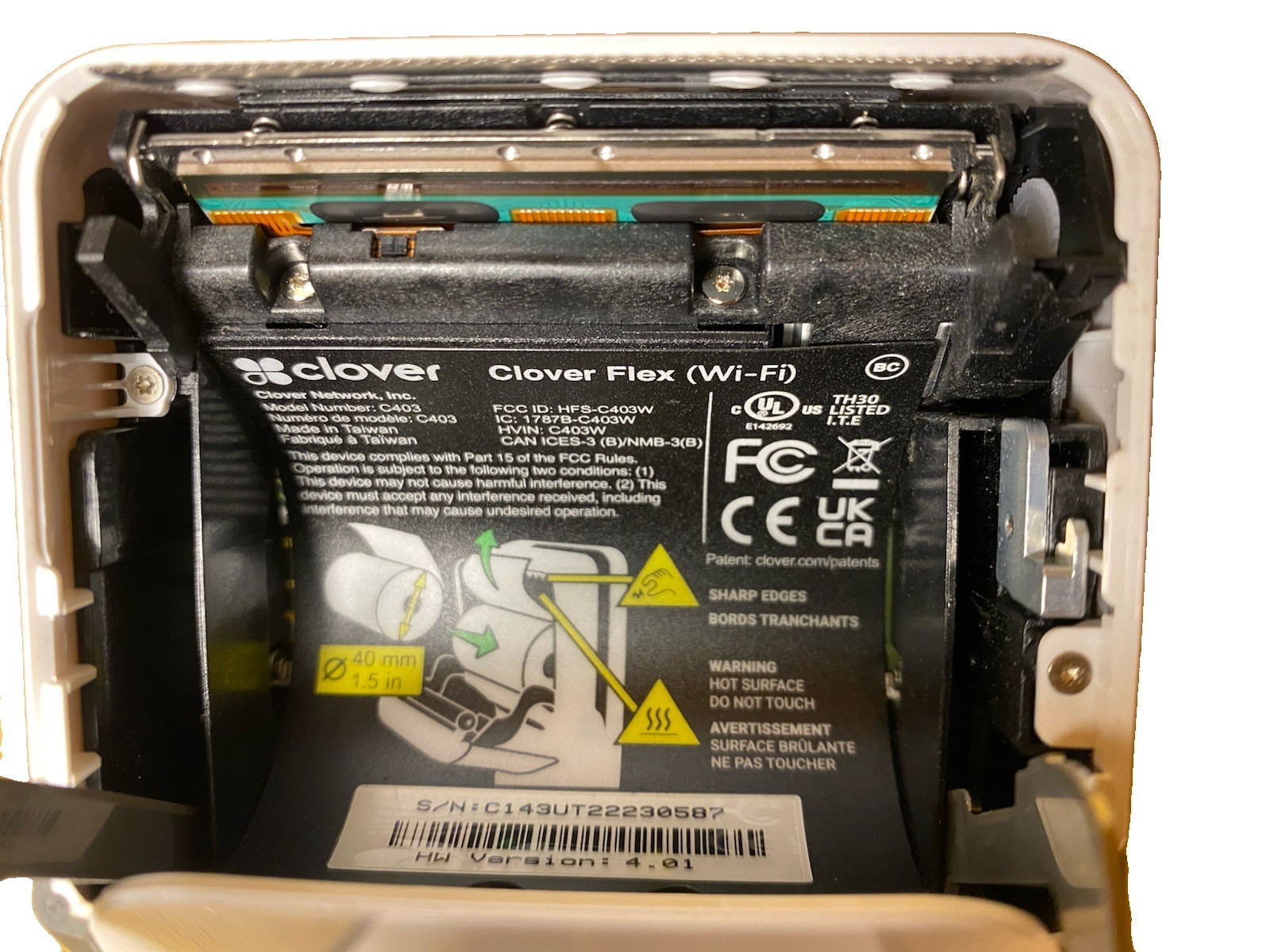 Clover Flex C403 POS Terminal w/ PIN, Base Charger & Sleeve – Merchant Locked B3