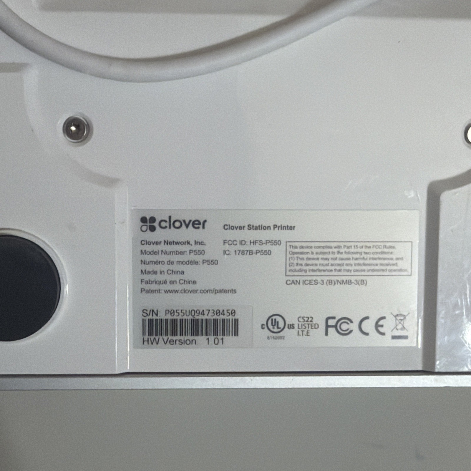 Clover Station P550 PRINTER – THERMAL PRINTER FOR CLOVER PRO 2018 SOLO