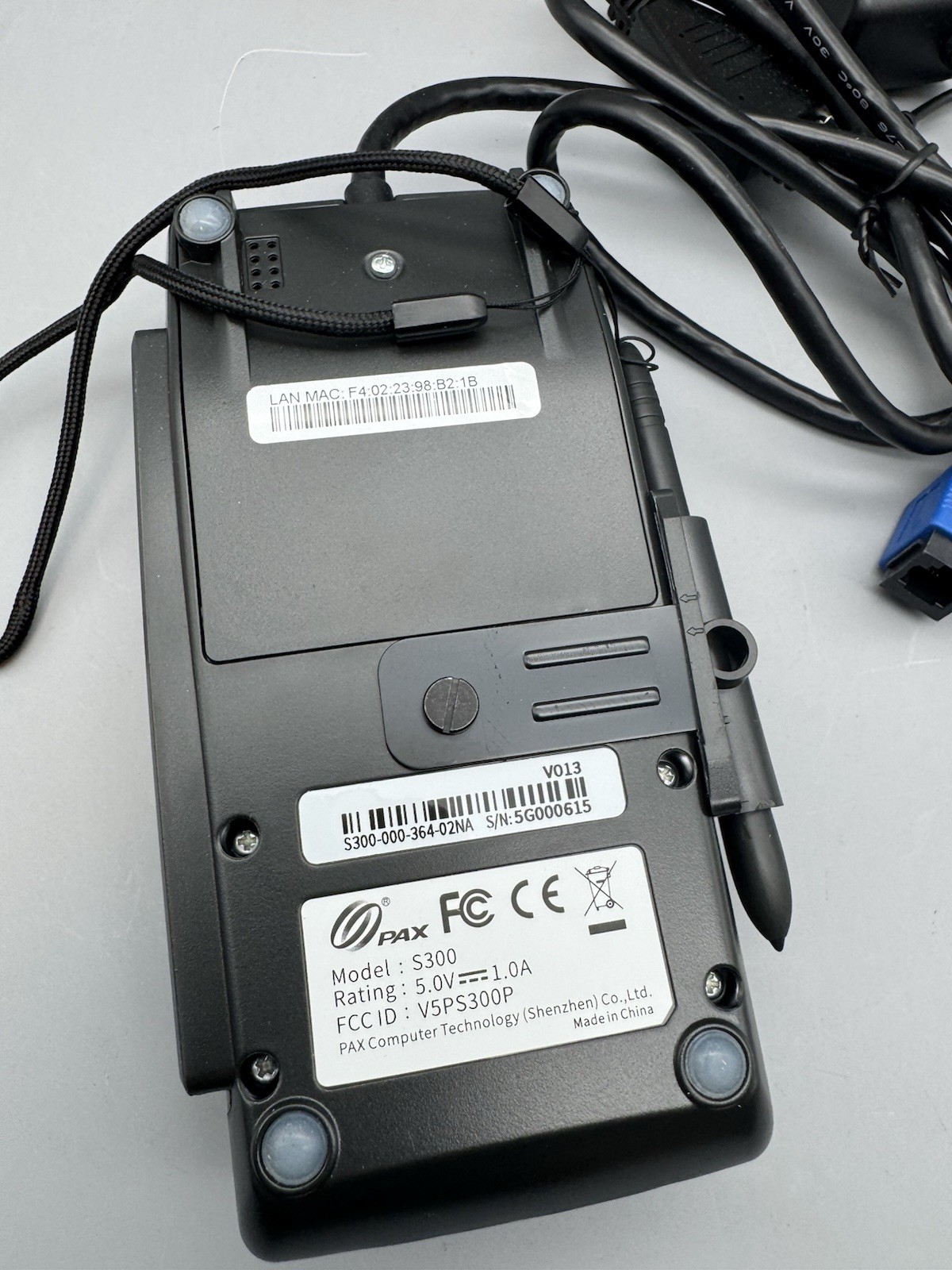 PAX S300 Integrated PIN Pad Credit Card Terminal w/ Power + Cable