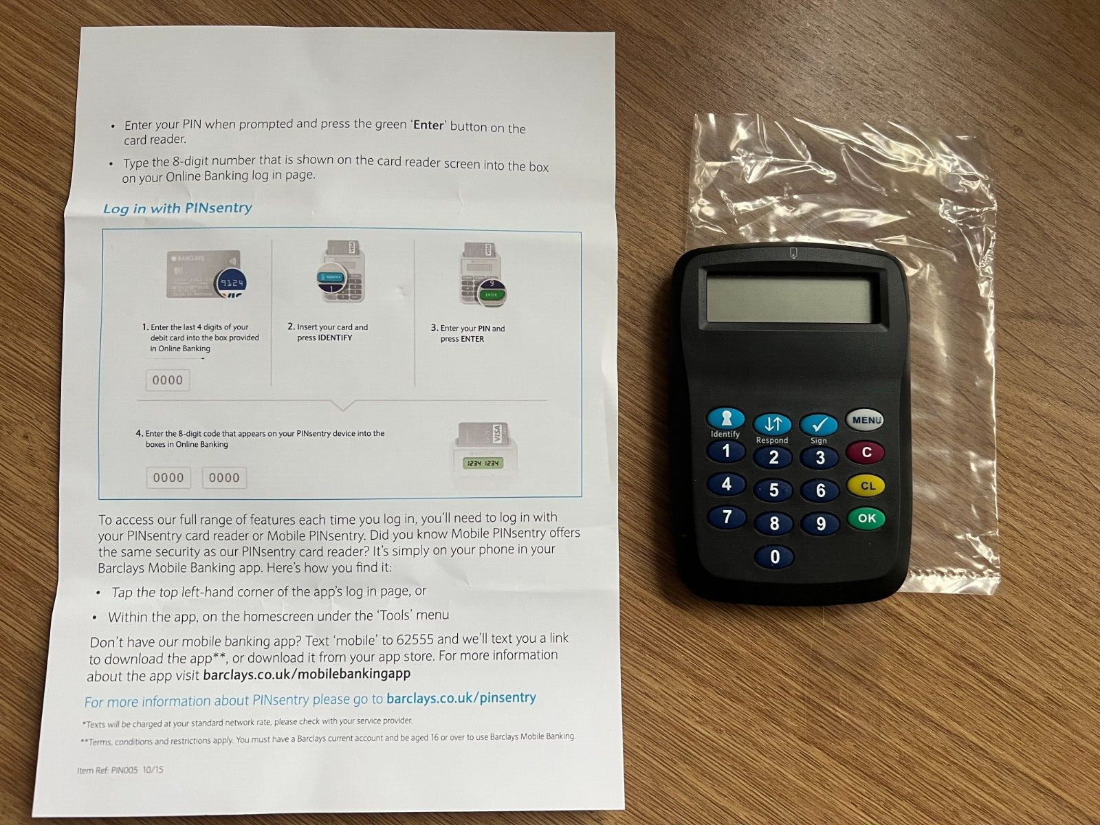 Barclays Bank Barclaycard Pinsentry Card Reader Black